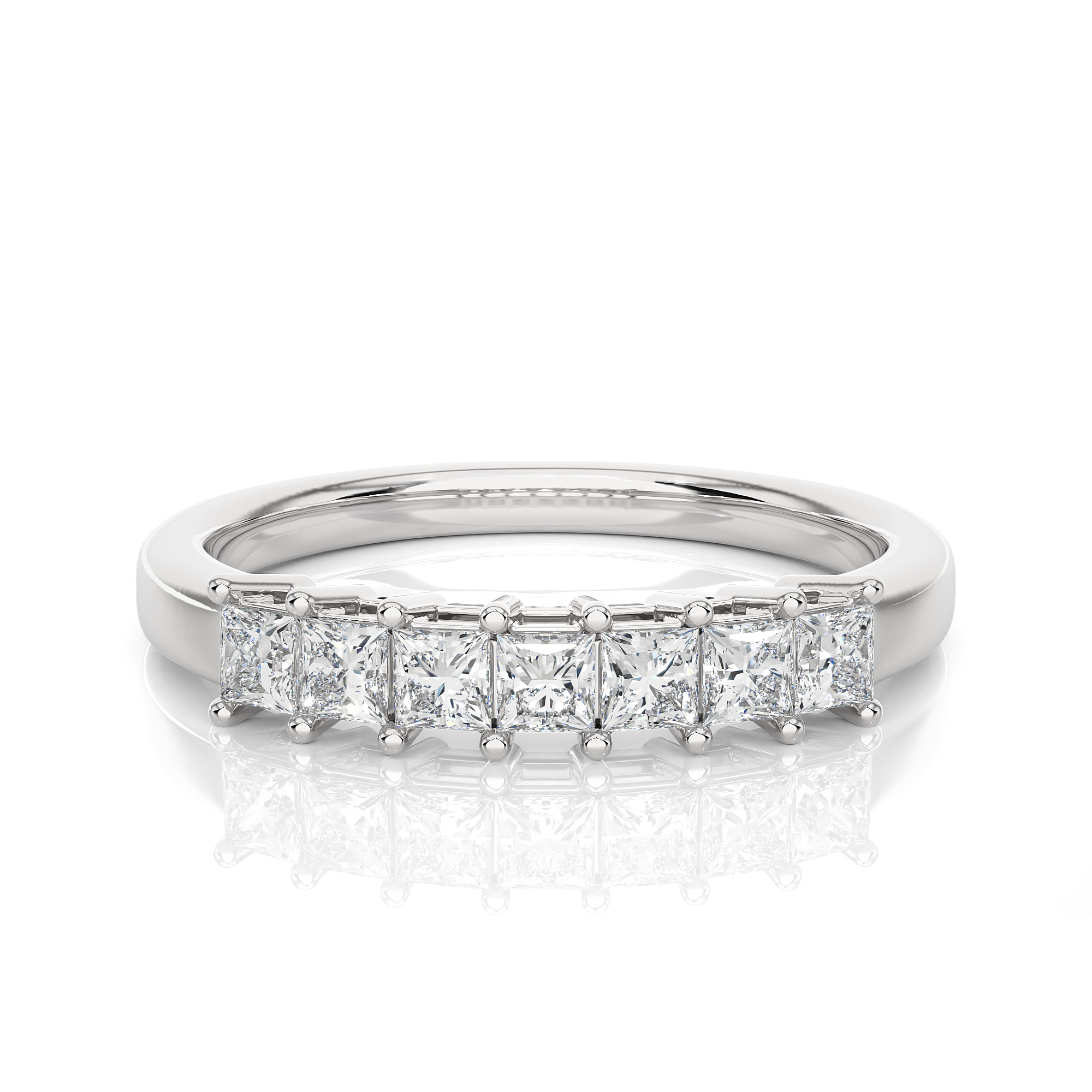 Princess Cut Half Eternity Wedding Ring