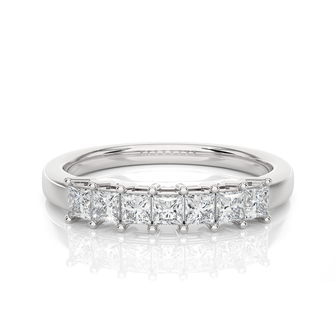 Princess Cut Half Eternity Wedding Ring