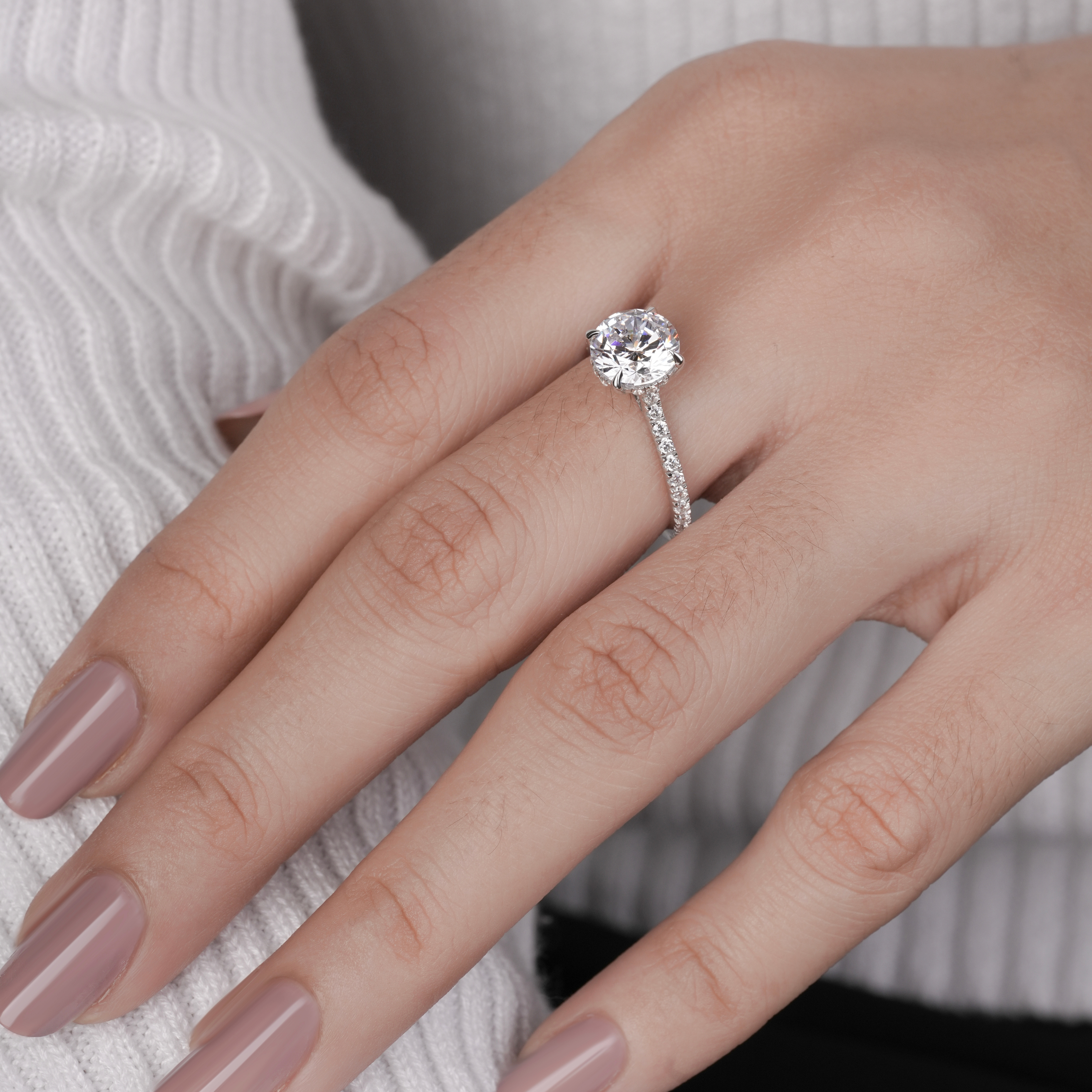 Hidden Halo Round-Cut Engagement Ring