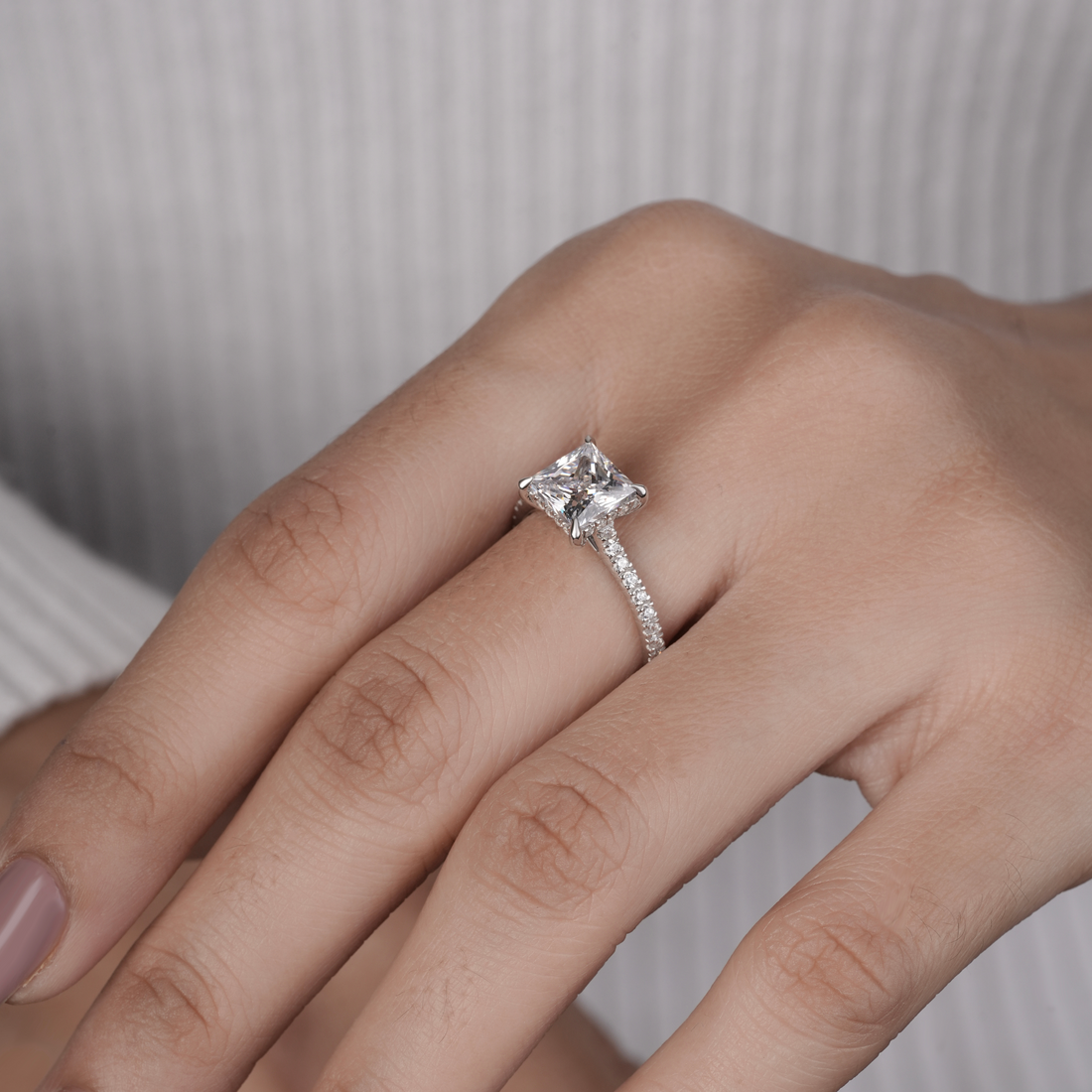 Hidden Halo Princess-Cut Engagement Ring