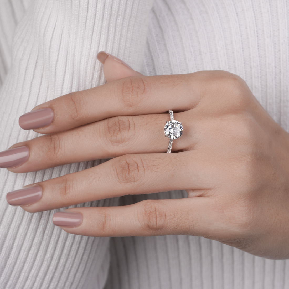 Hidden Halo Round-Cut Engagement Ring