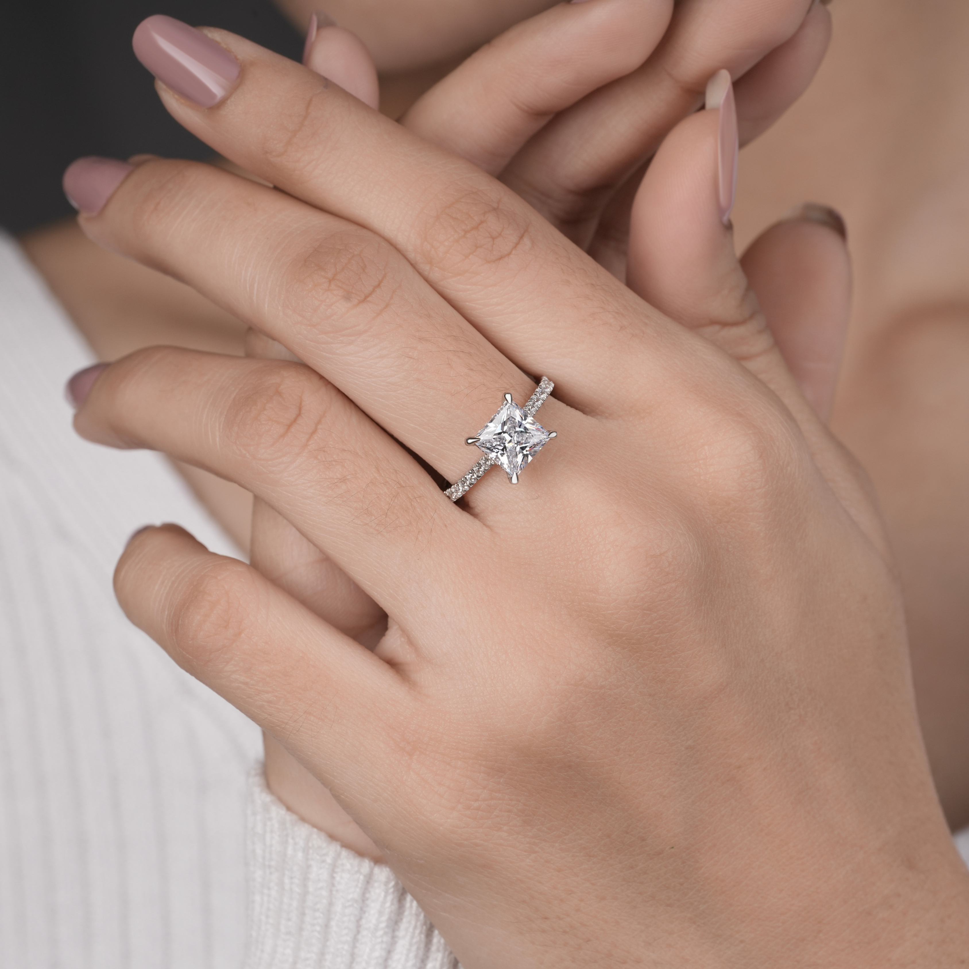 Hidden Halo Princess-Cut Engagement Ring
