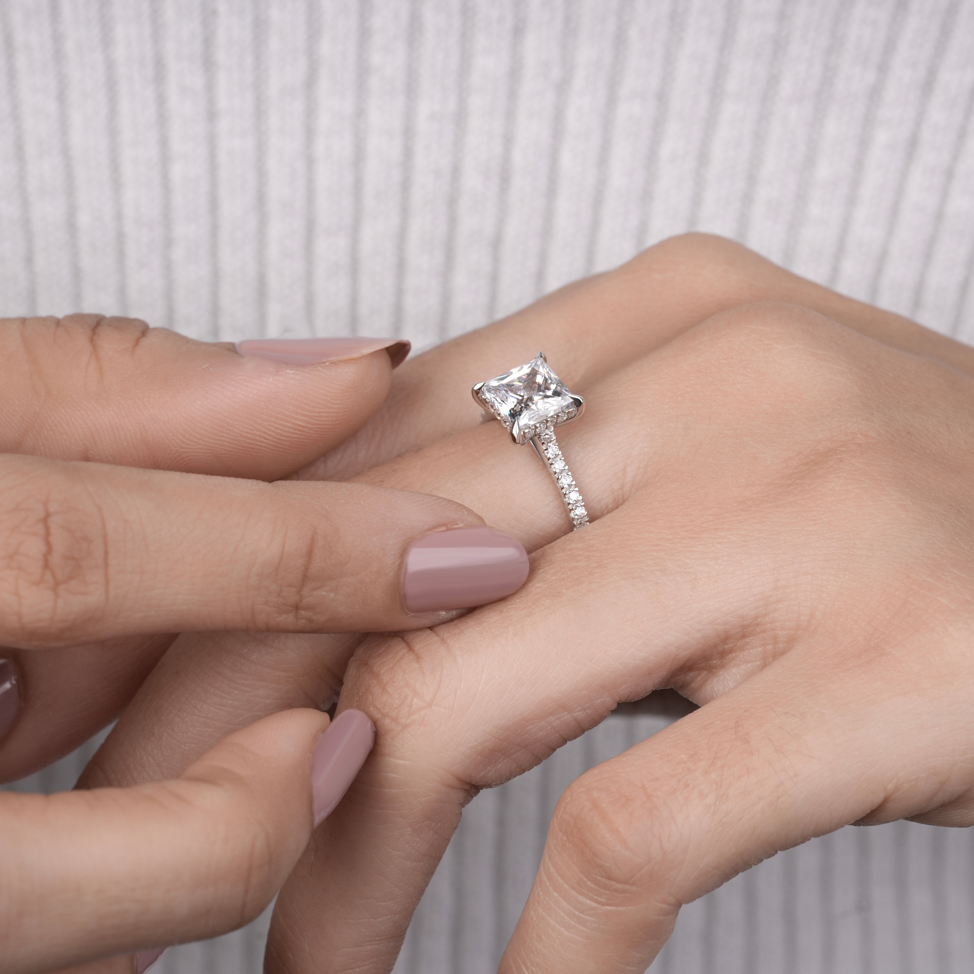 Hidden Halo Princess-Cut Engagement Ring