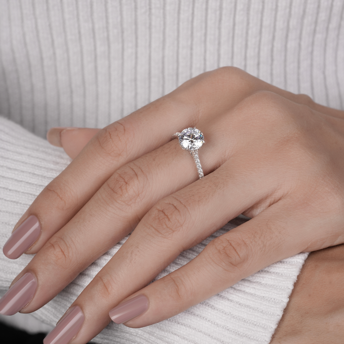 Hidden Halo Round-Cut Engagement Ring
