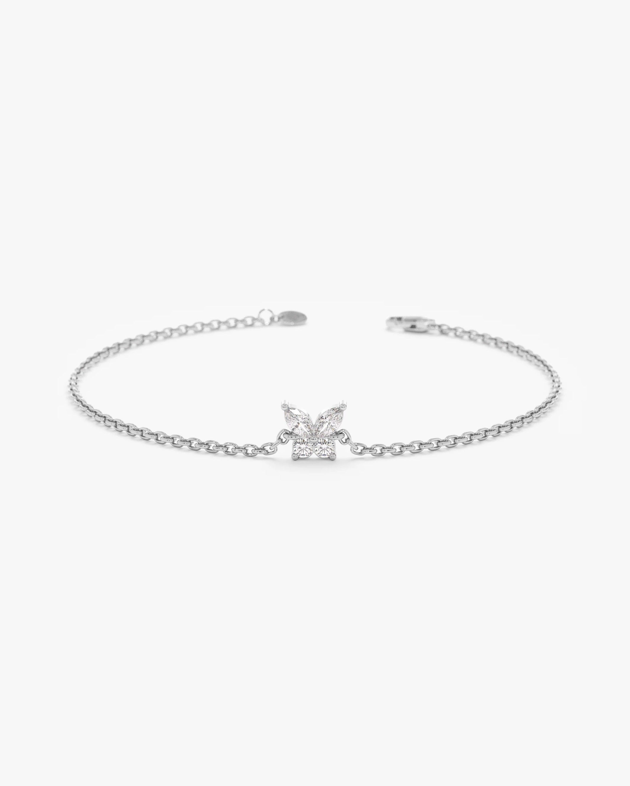 Butterfly Diamond Bracelet 14K White Gold