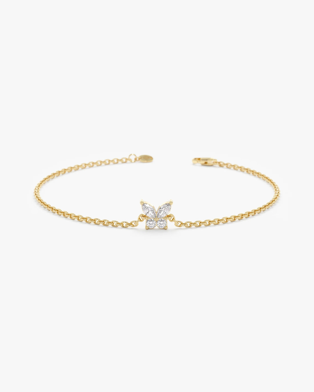 Butterfly Diamond Bracelet 14K Yellow Gold