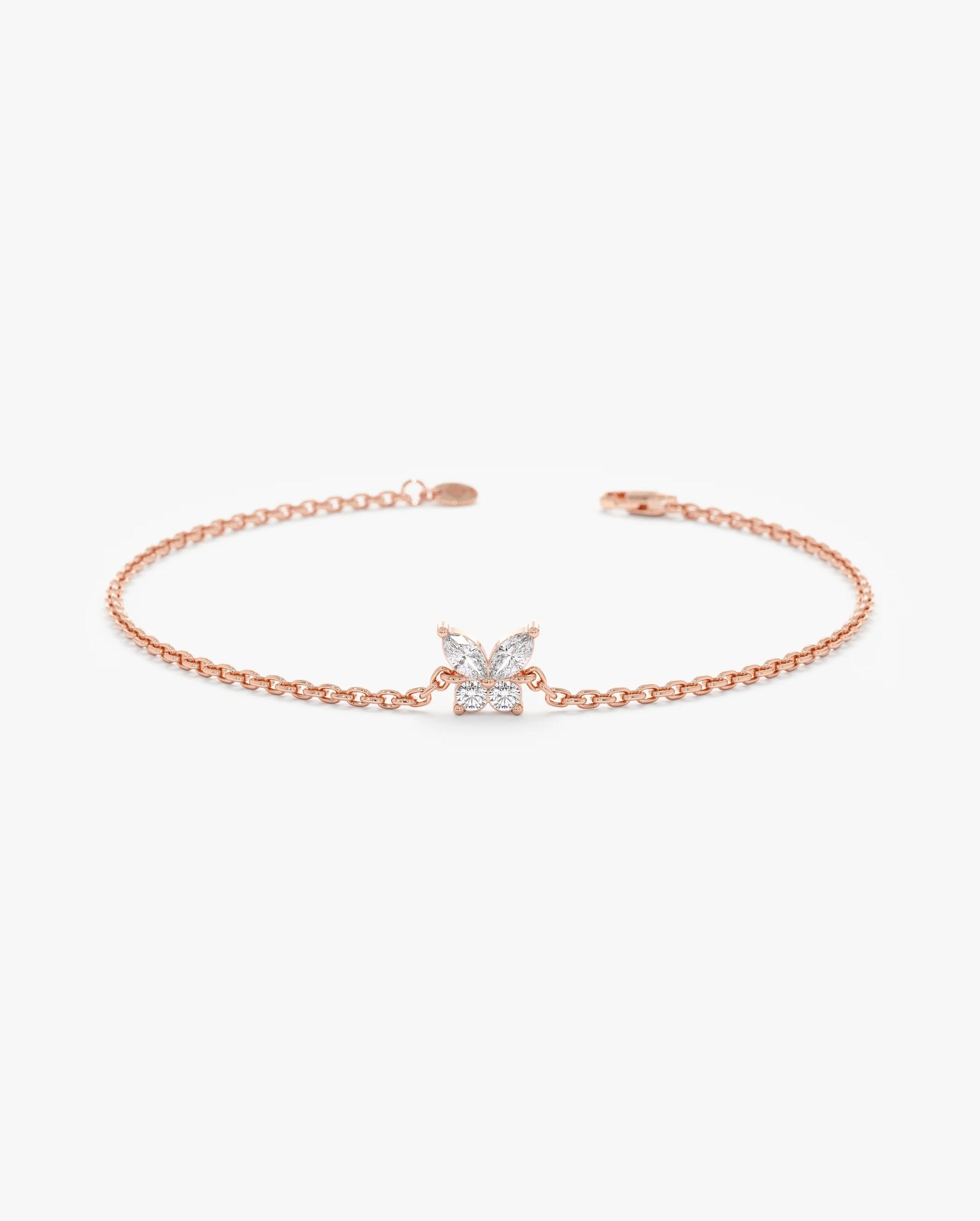 Butterfly Diamond Bracelet 14K Rose Gold