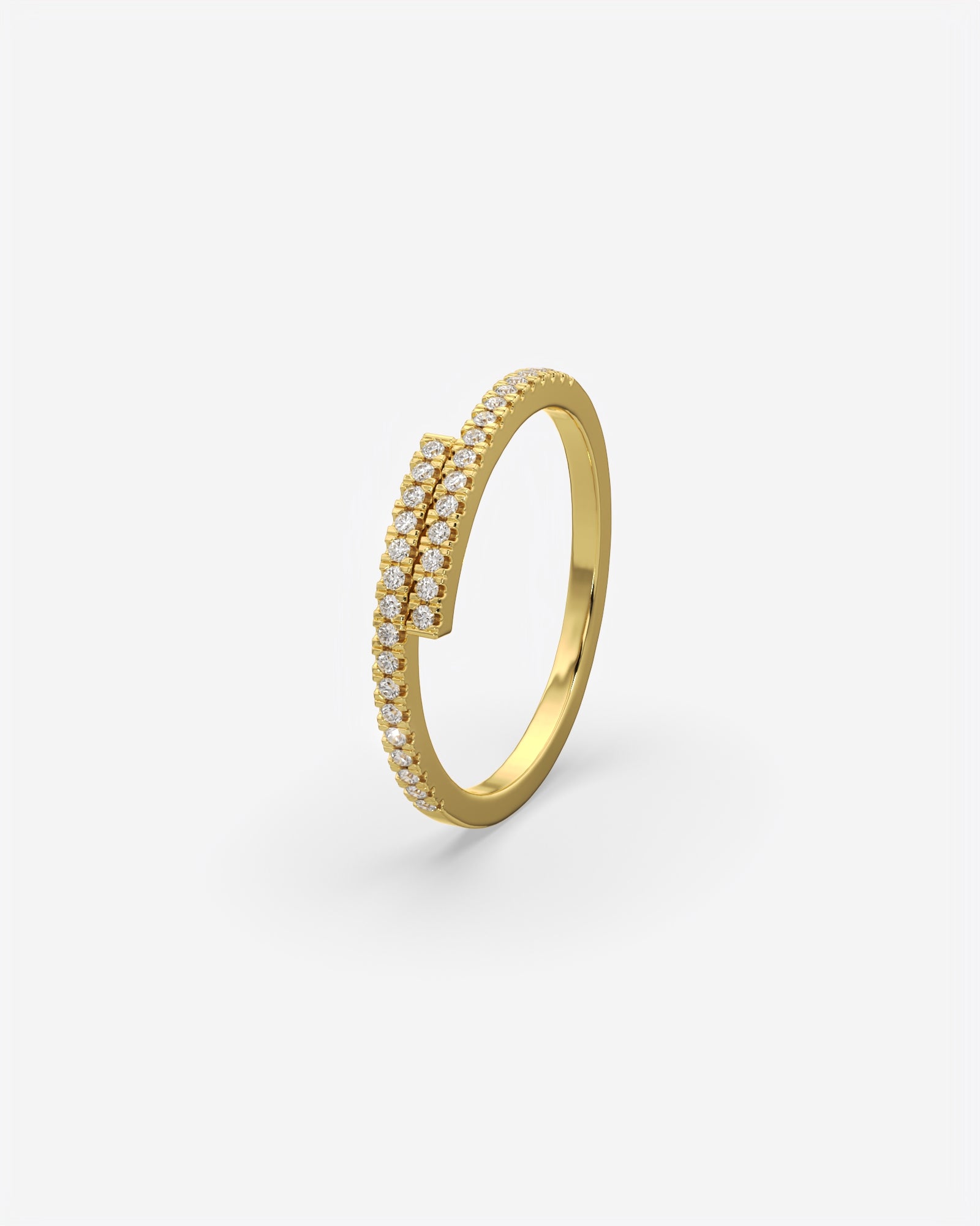 Cross Over Diamond 14K White Gold