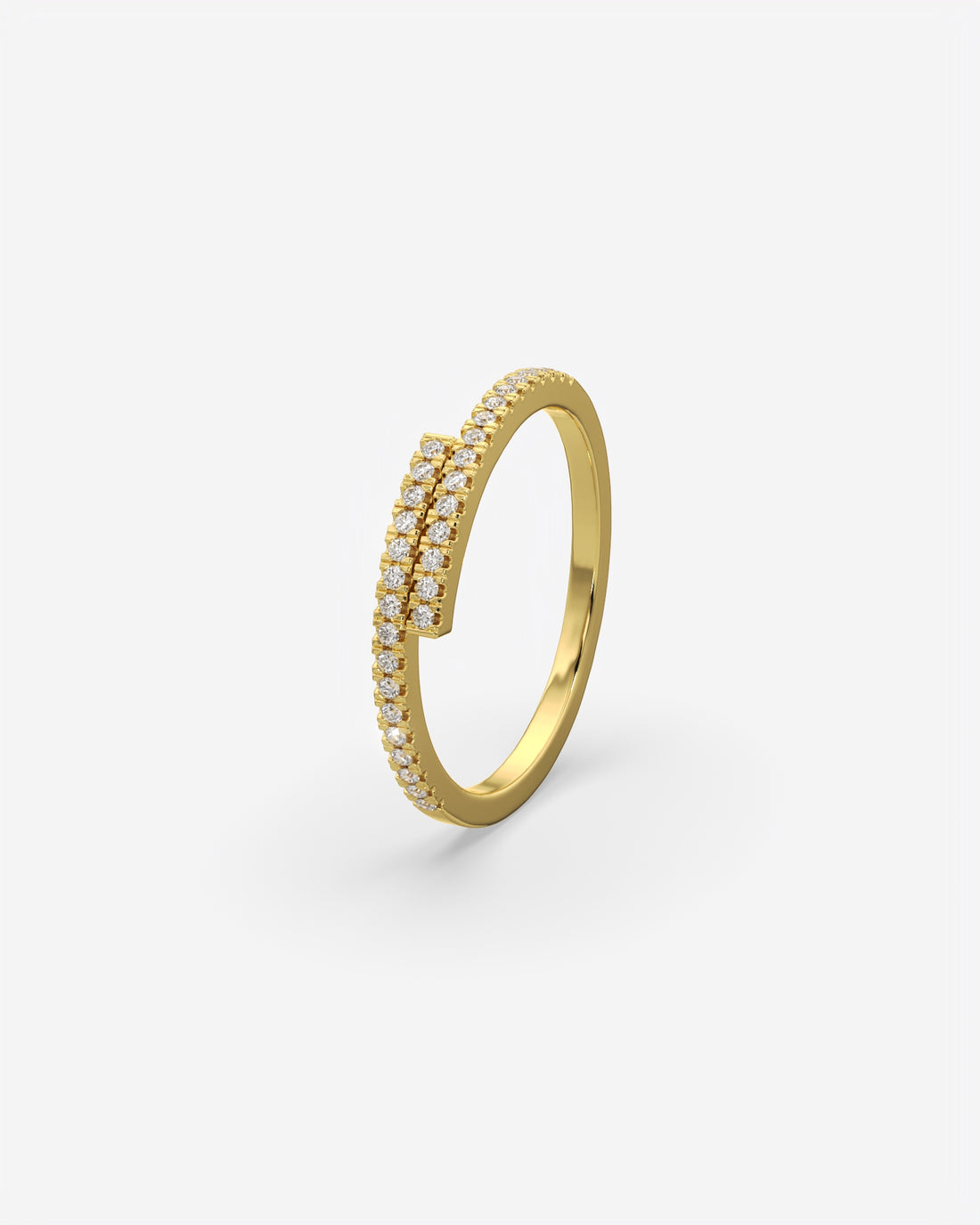 Cross Over Diamond 14K White Gold