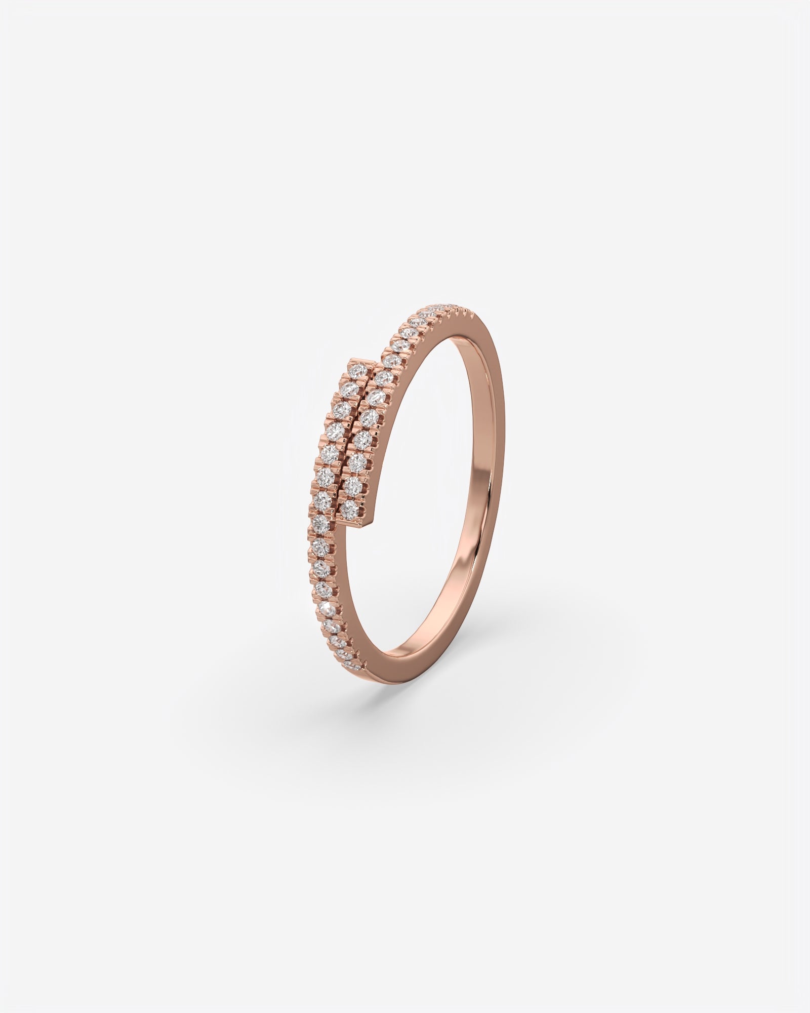 Cross Over Diamond 14K Rose Gold