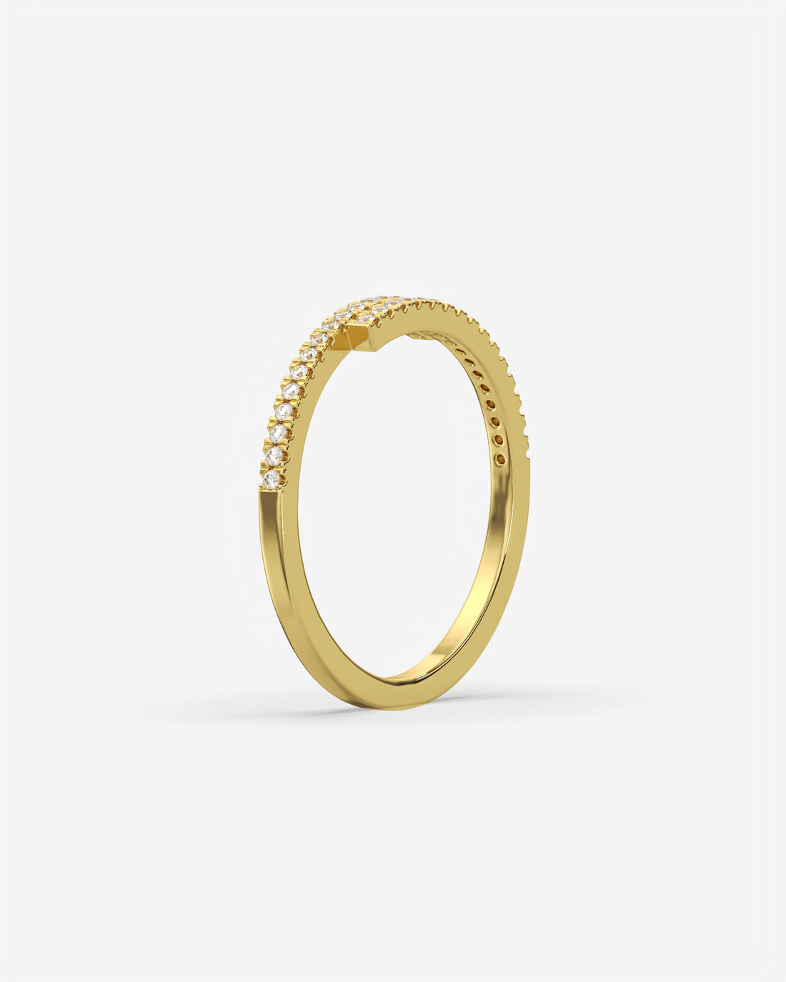 Cross Over Diamond 14K White Gold
