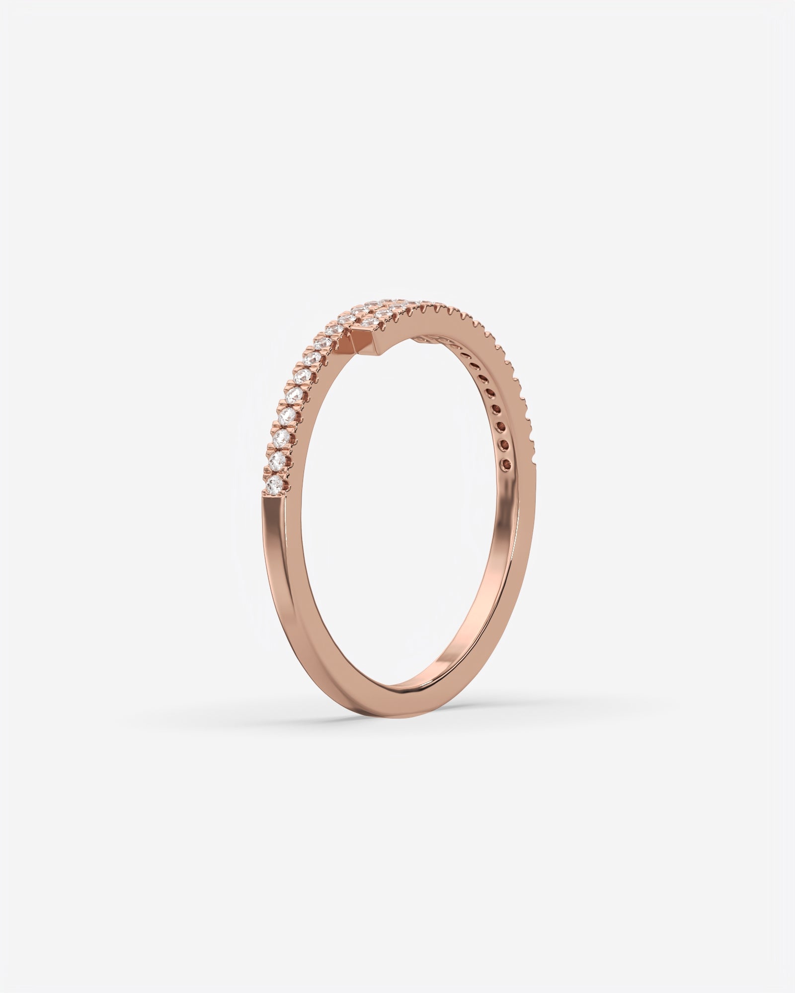 Cross Over Diamond 14K Rose Gold