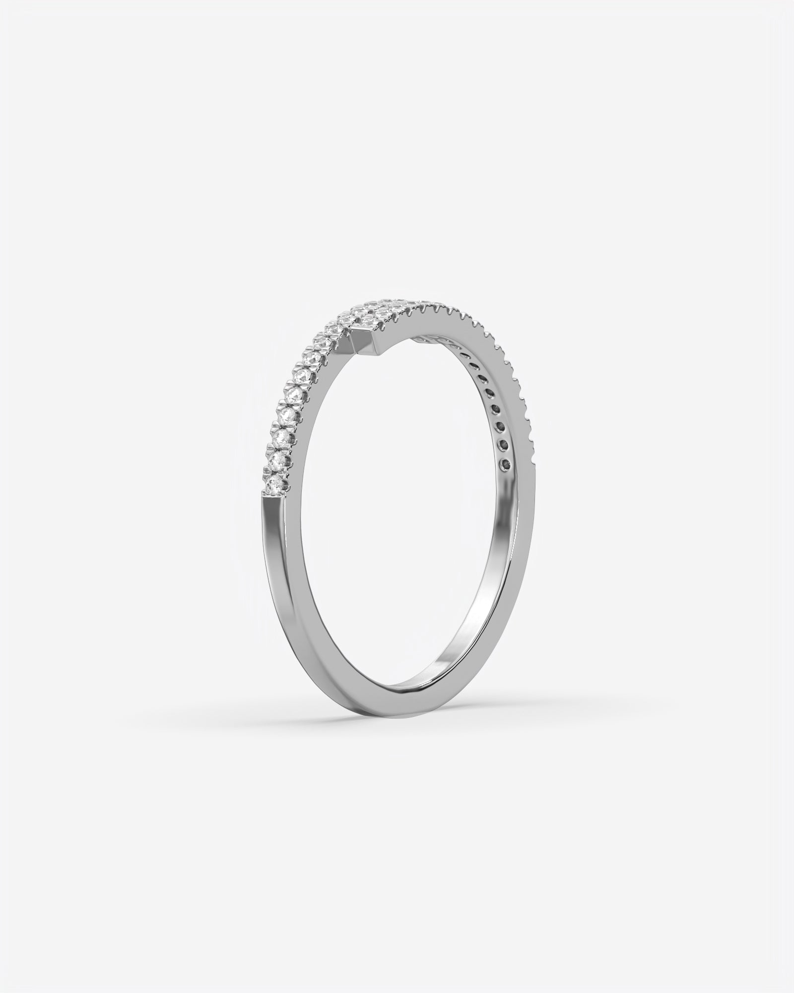 Cross Over Diamond 18K White Gold