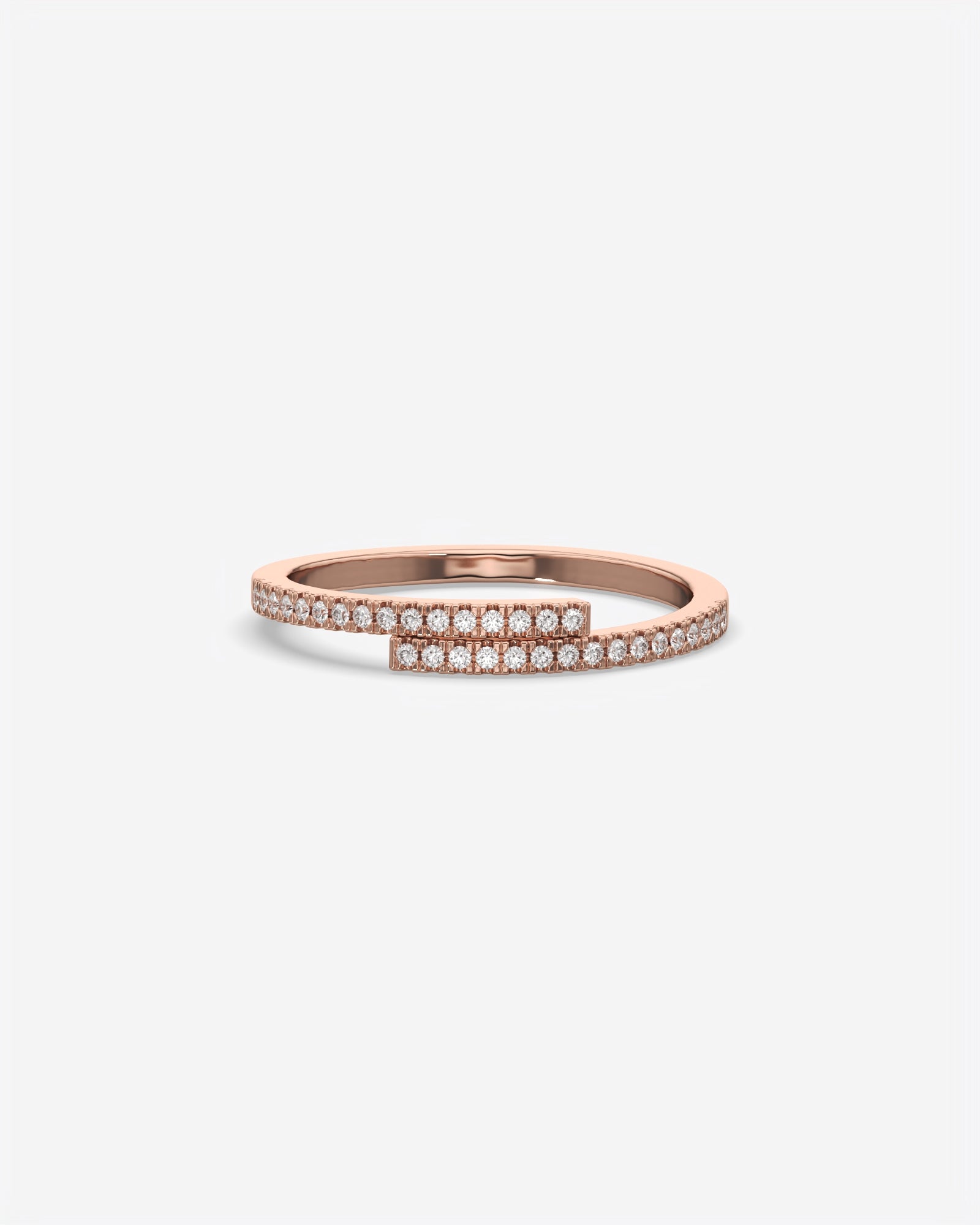 Cross Over Diamond 14K Rose Gold