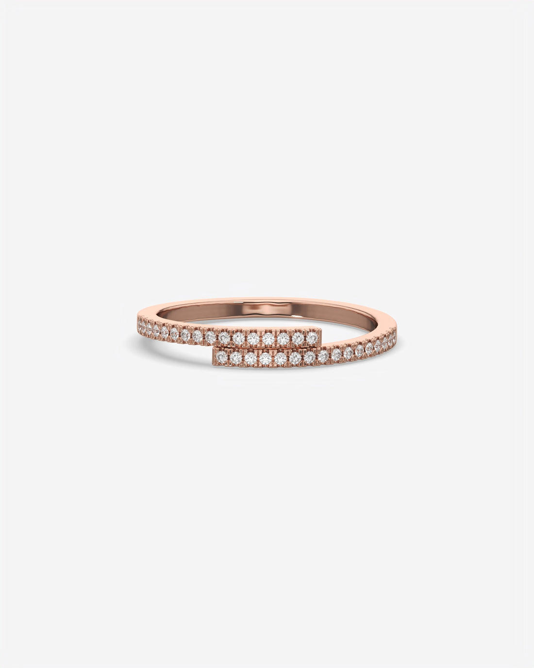 Cross Over Diamond 14K Rose Gold