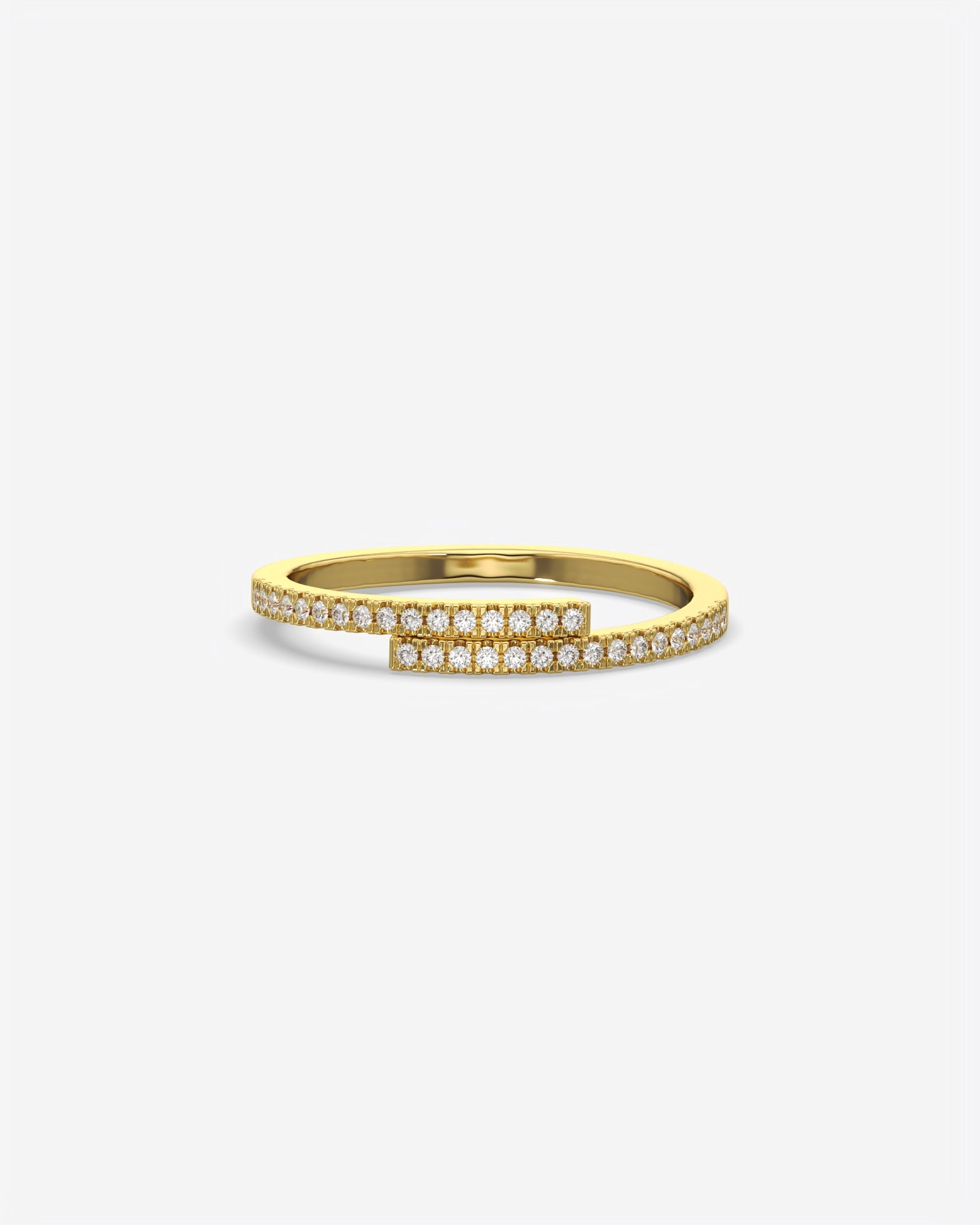 Cross Over Diamond 14K White Gold