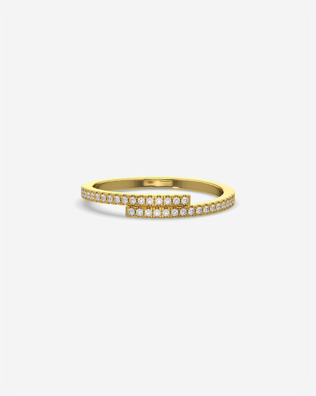 Cross Over Diamond 14K White Gold