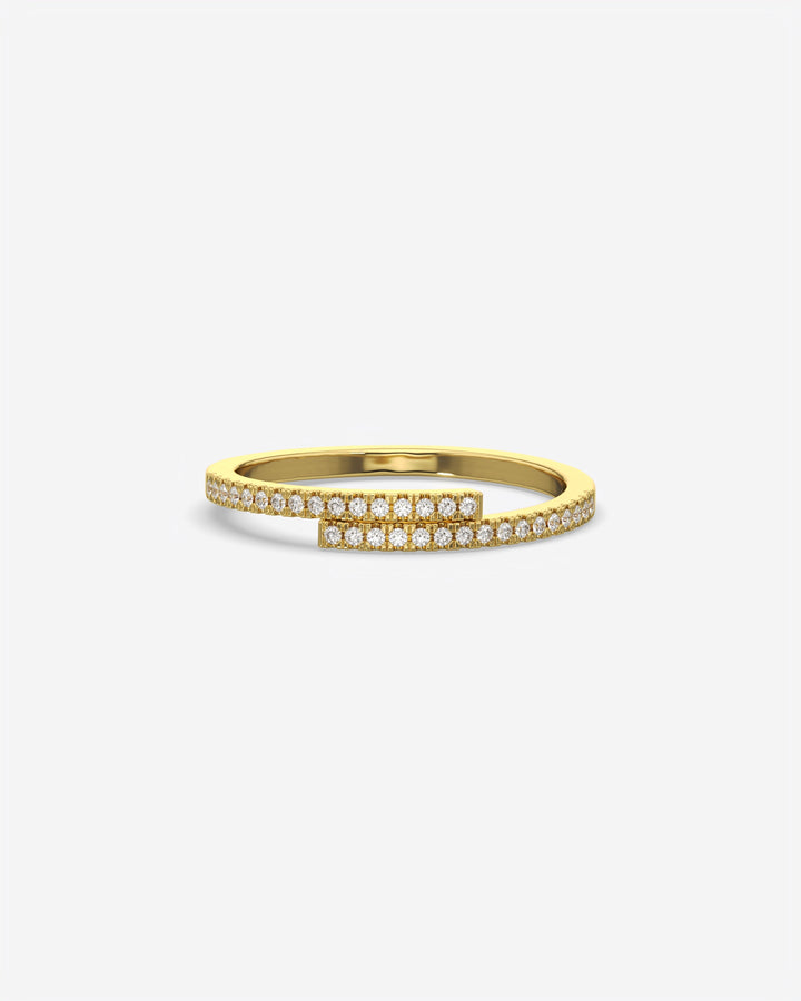 Cross Over Diamond 14K Yellow Gold