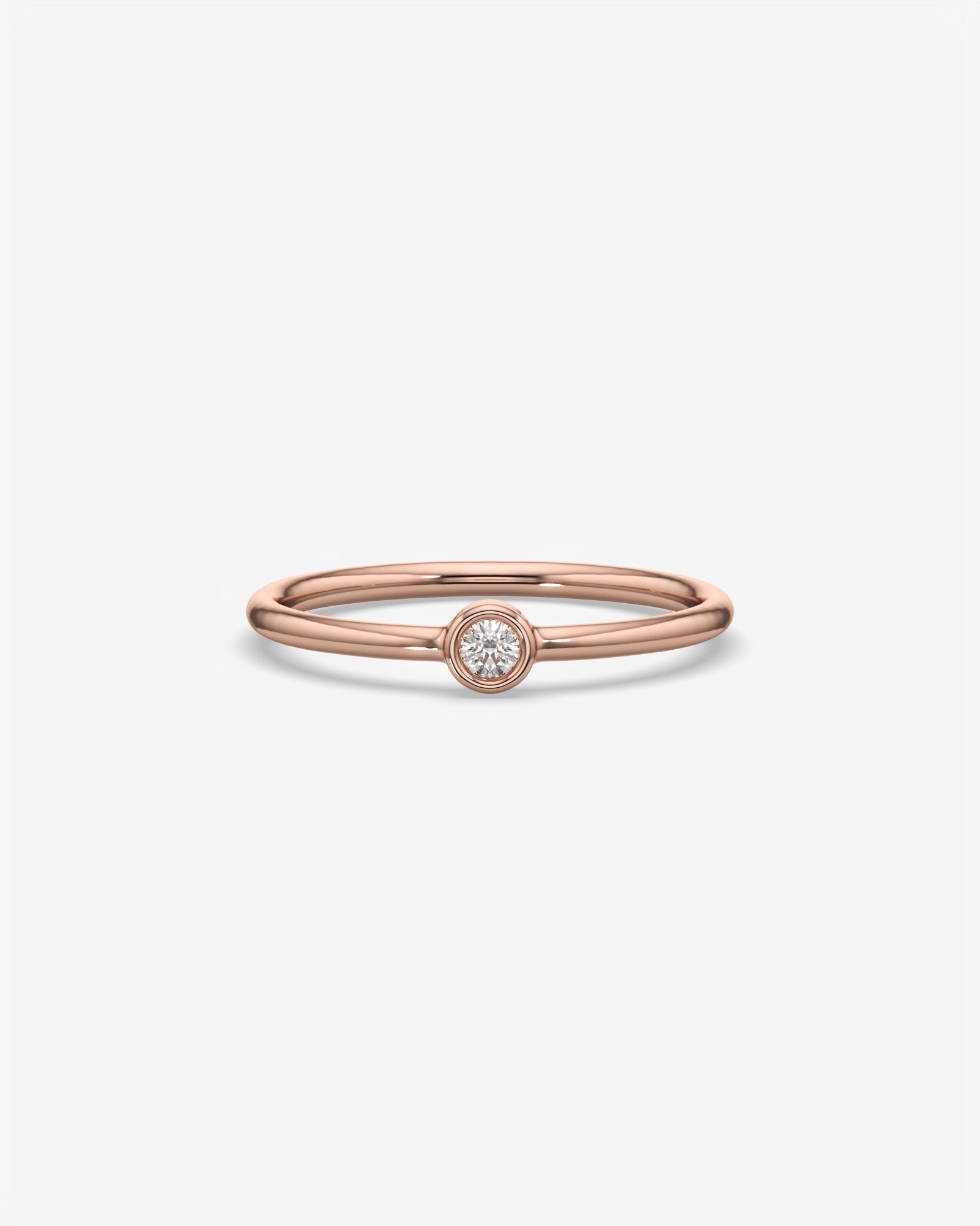 Round Solitaire Diamond Ring 14K Rose Gold