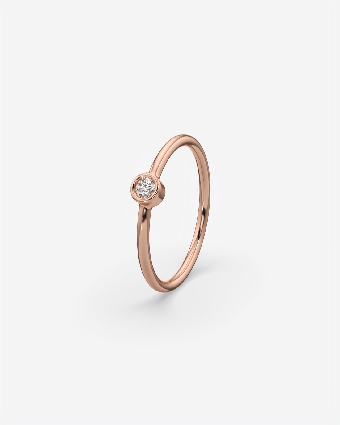 Round Solitaire Diamond Ring 14K Rose Gold