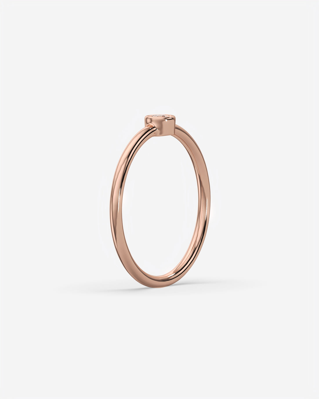 Round Solitaire Diamond Ring 14K Rose Gold