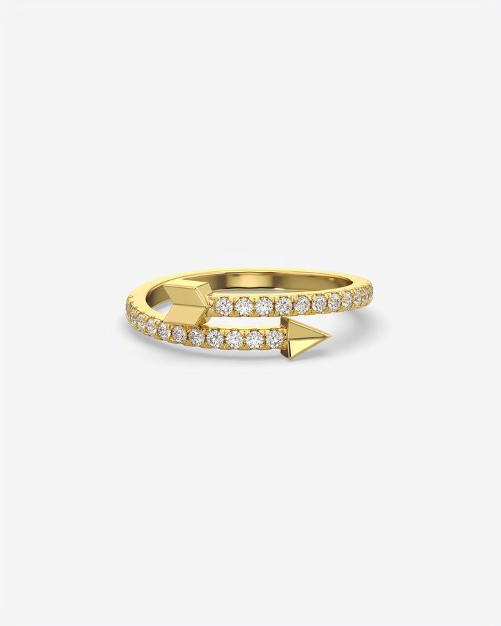 Diamond Arrow Ring 14K Yellow Gold