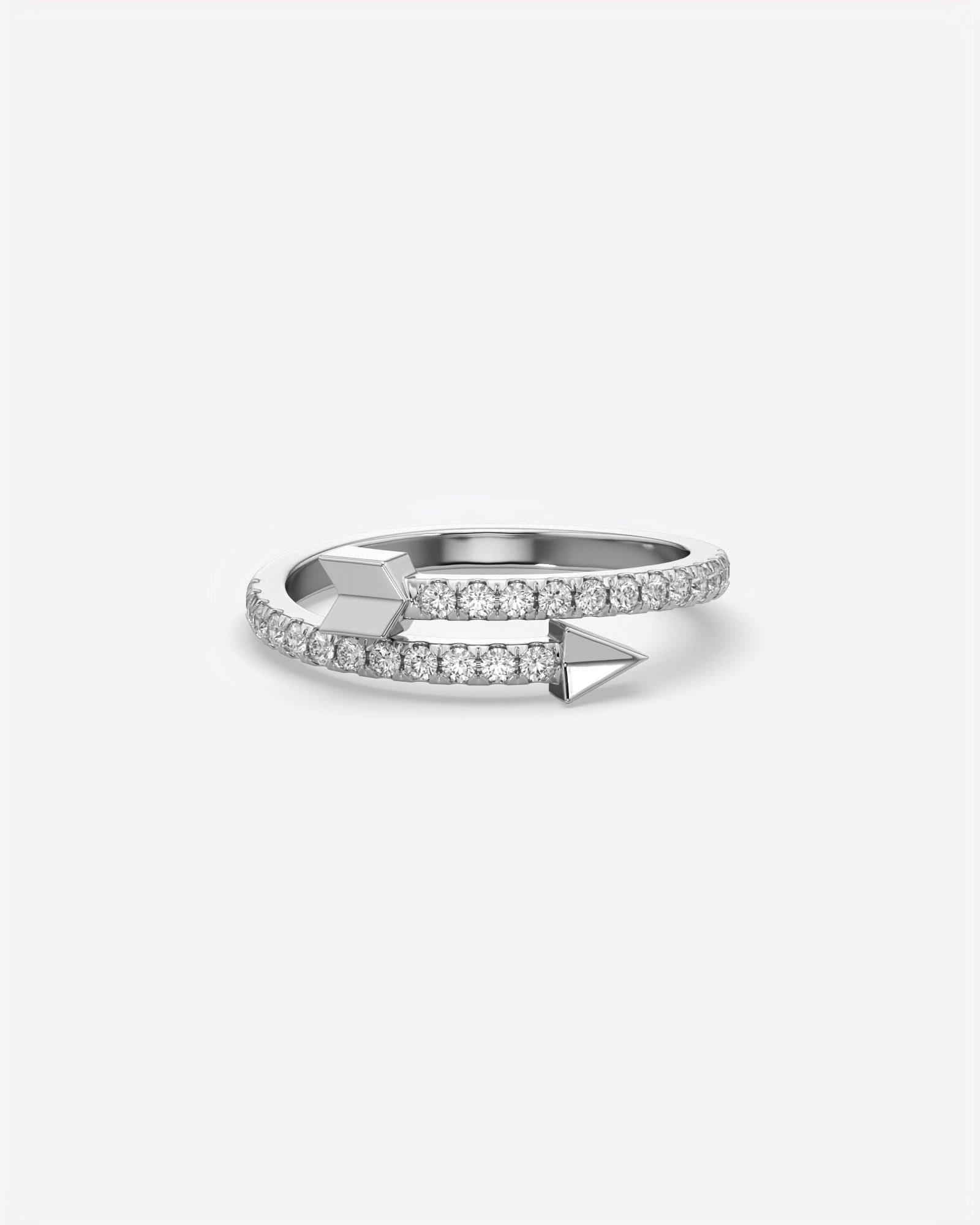 Diamond Arrow Ring 14K White Gold