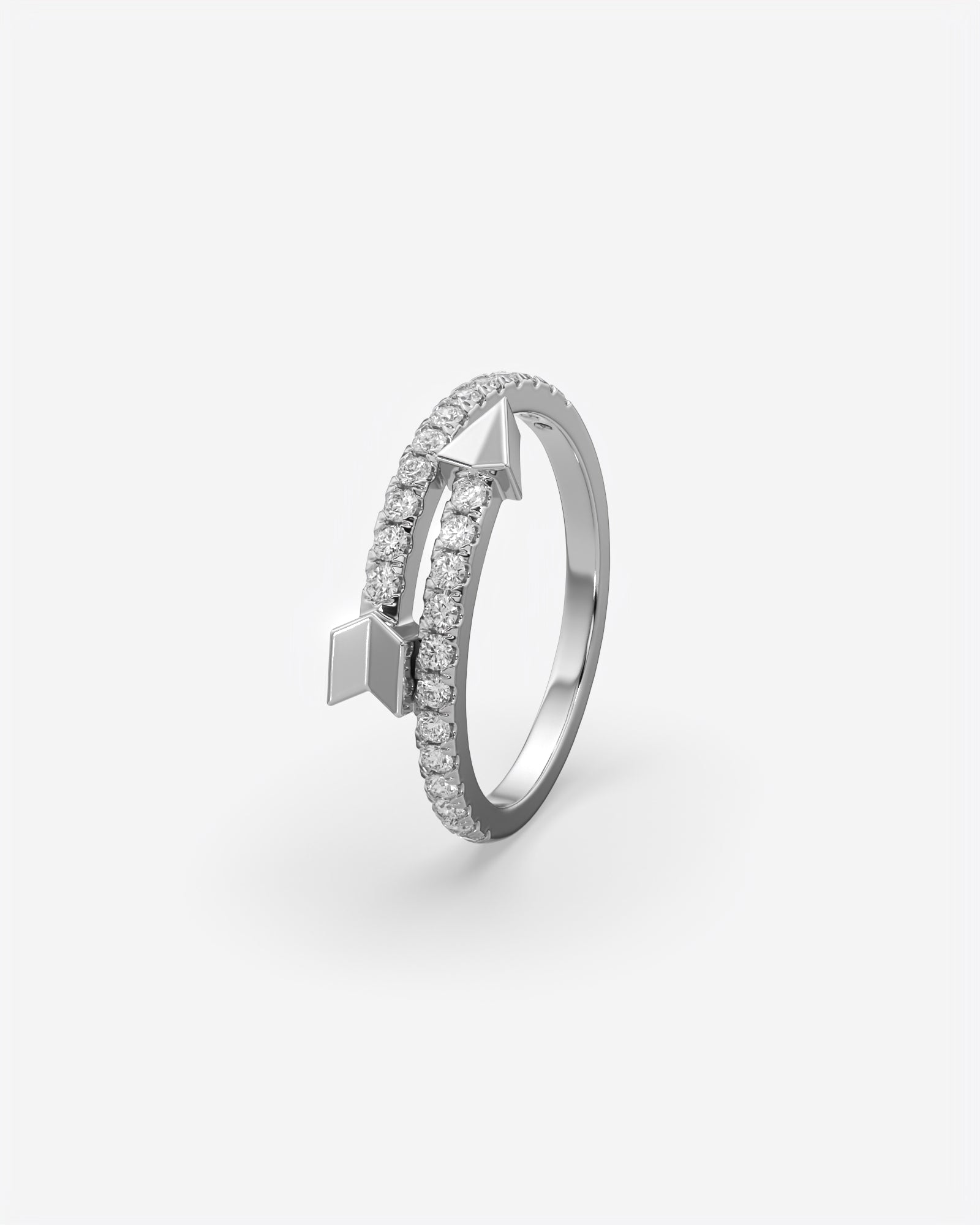 Diamond Arrow Ring 14K White Gold