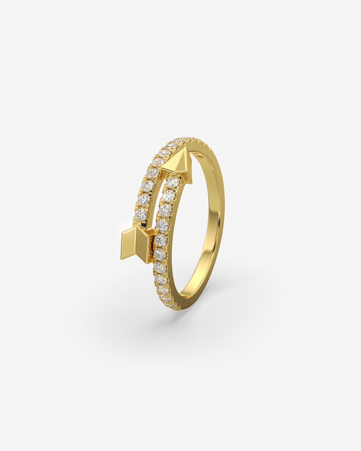Diamond Arrow Ring 14K Yellow Gold