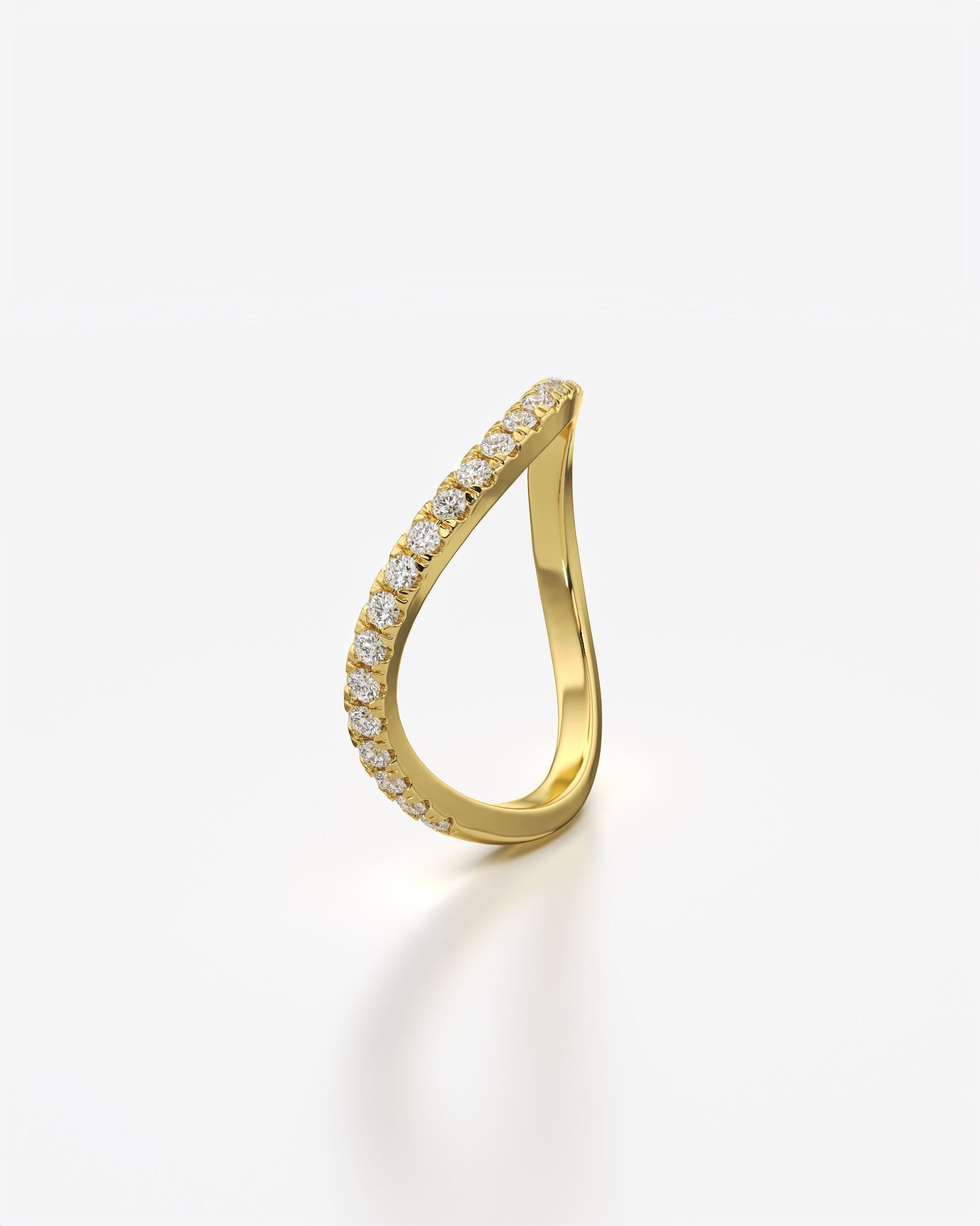 Diamond Sleek Wave Ring