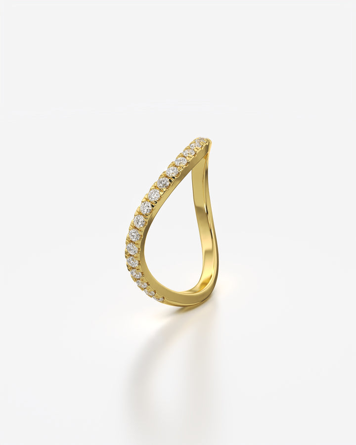 Diamond Sleek Wave Ring