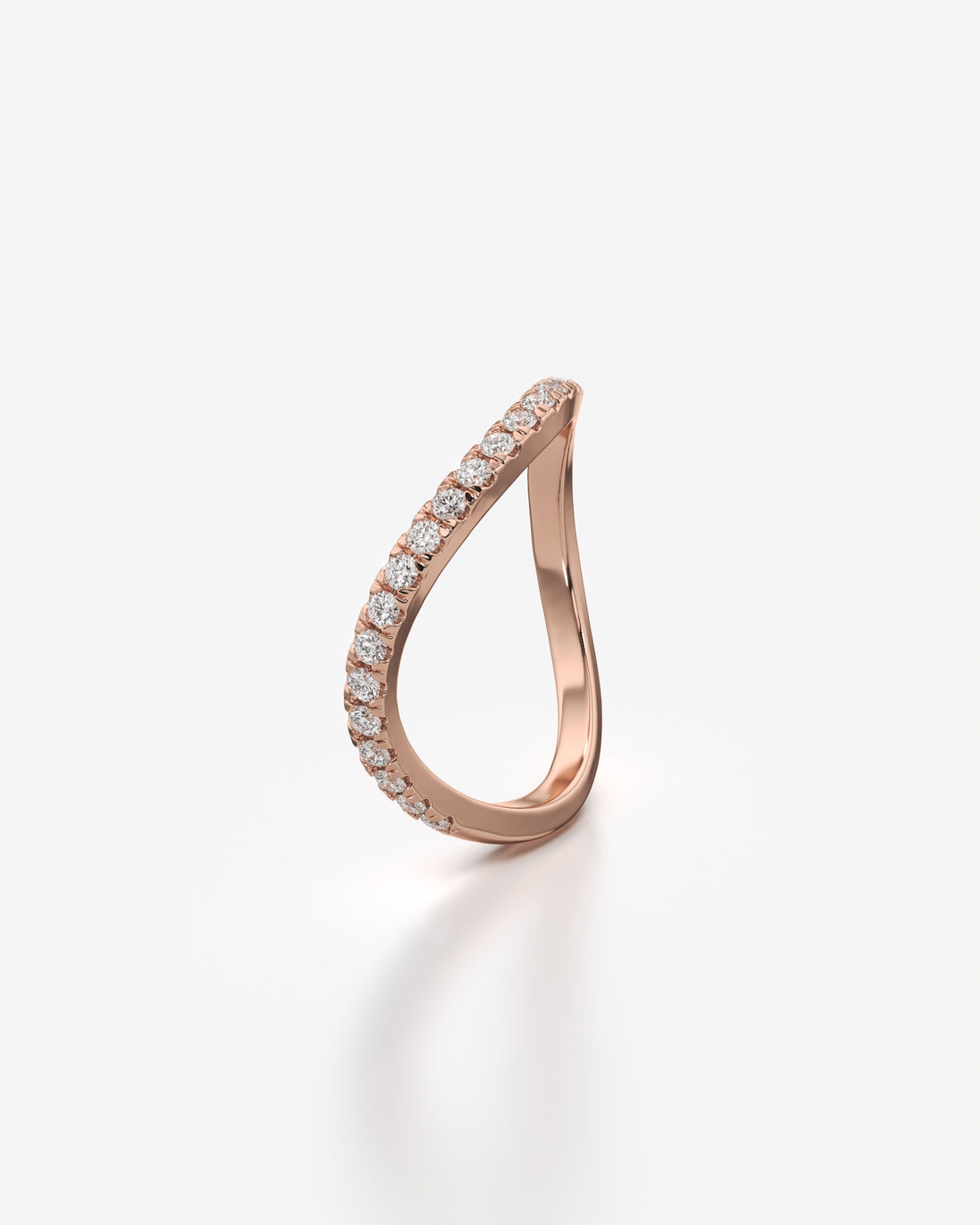 Diamond Sleek Wave Ring