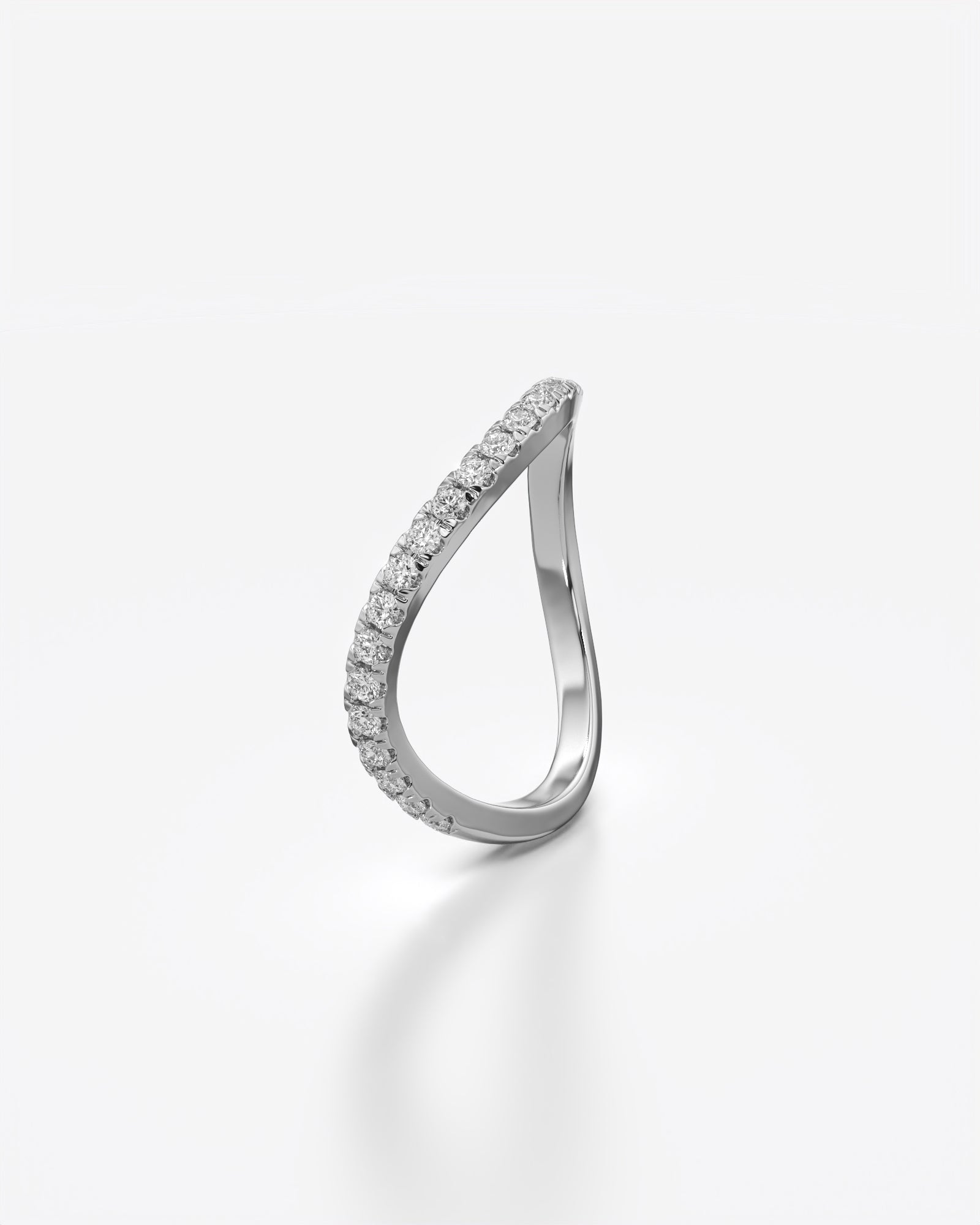 Diamond Sleek Wave Ring