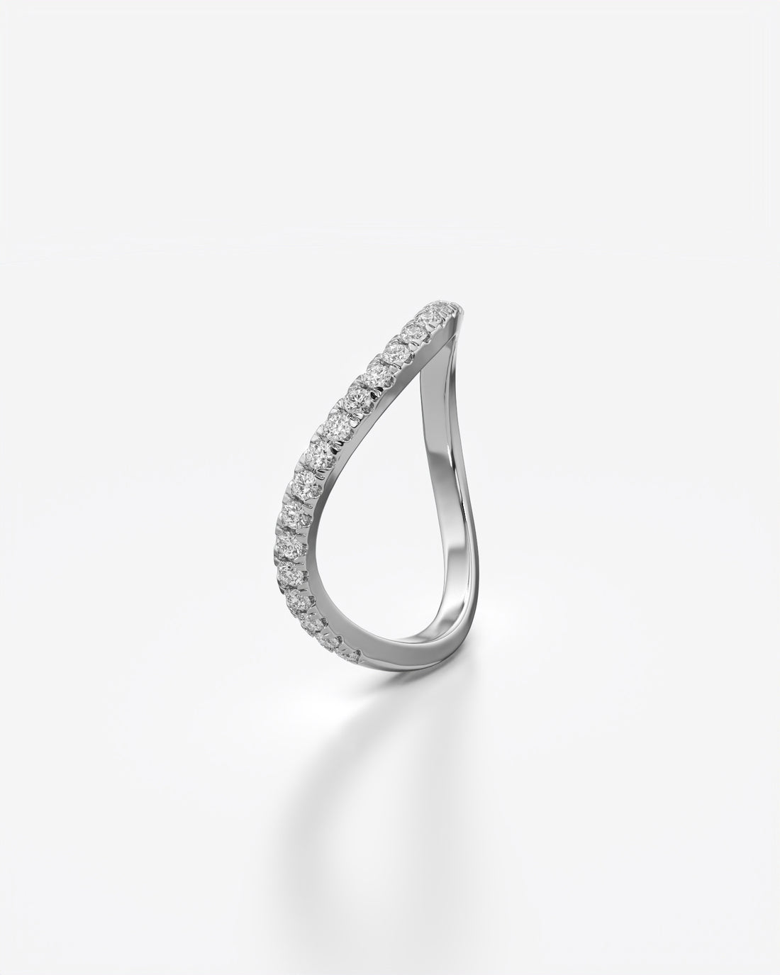 Diamond Sleek Wave Ring