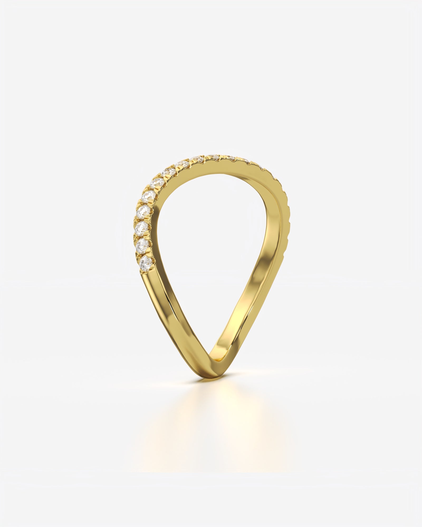 Diamond Sleek Wave Ring
