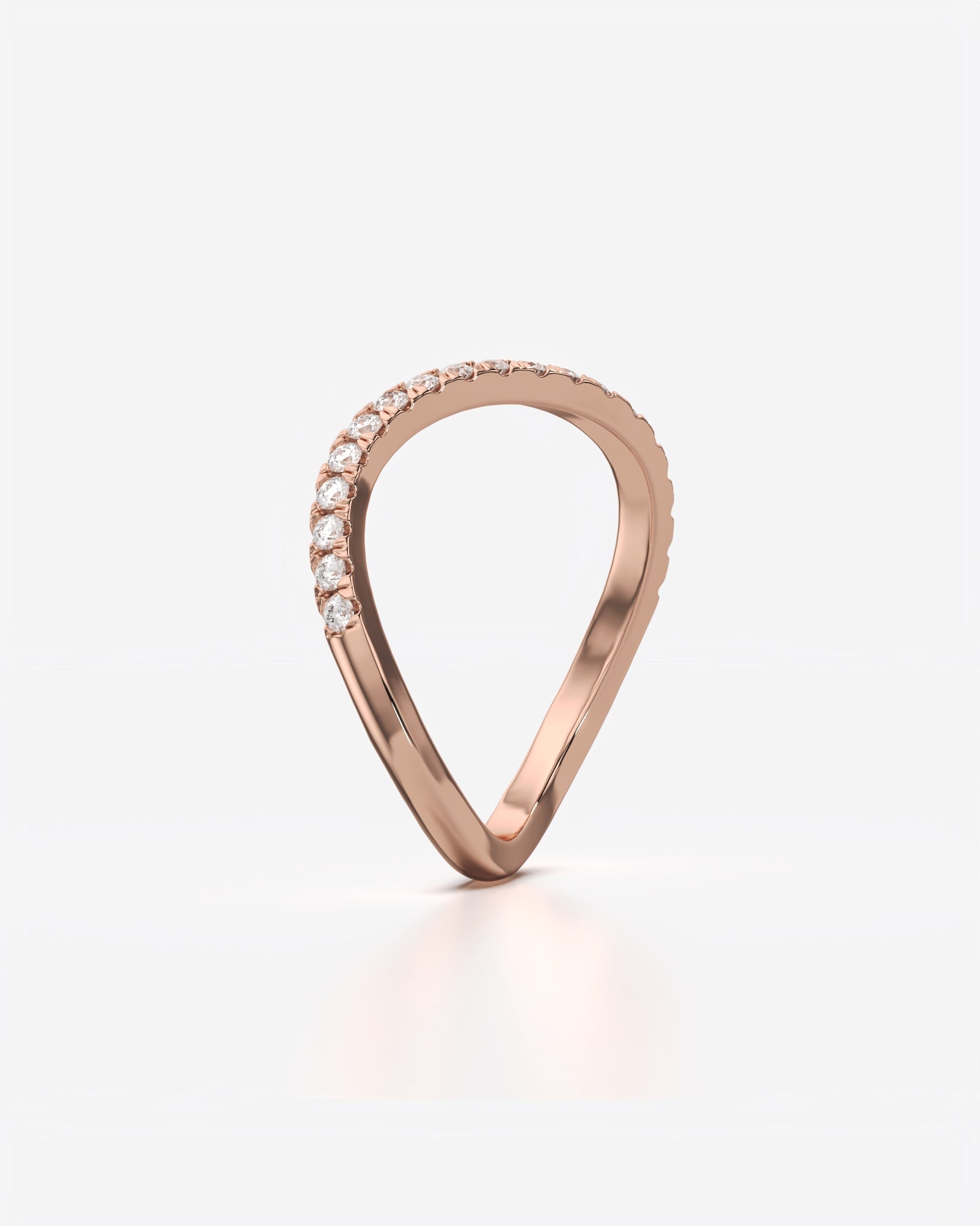 Diamond Sleek Wave Ring
