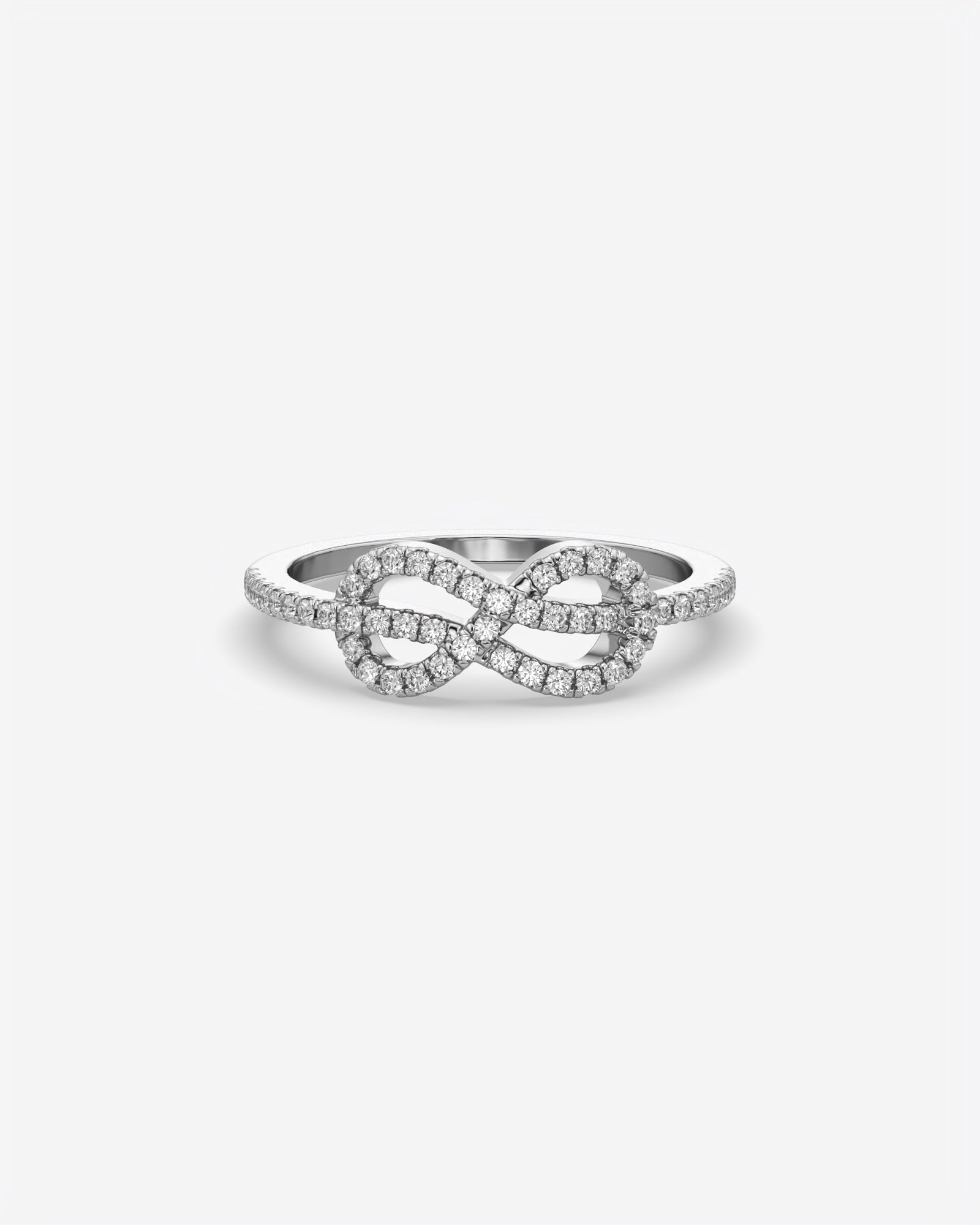 Infinity Knot Diamond Ring 14K White Gold