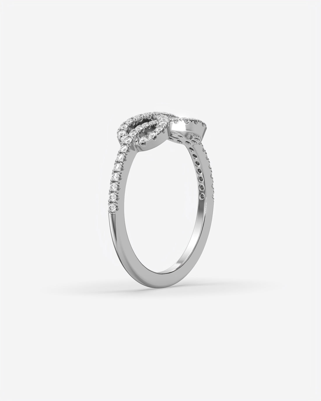 Infinity Knot Diamond Ring 14K White Gold