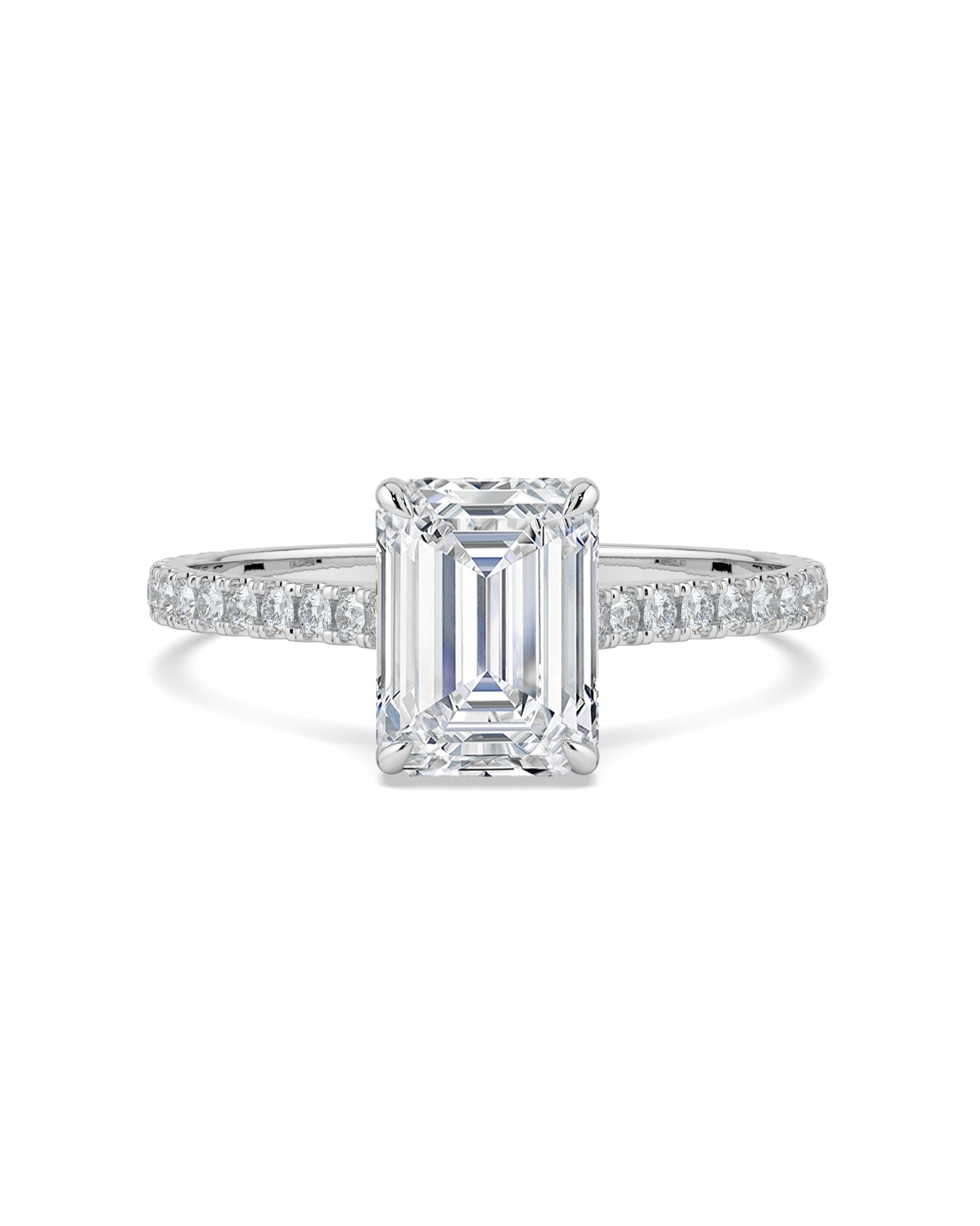 Hidden Halo Emerald-Cut Engagement Ring