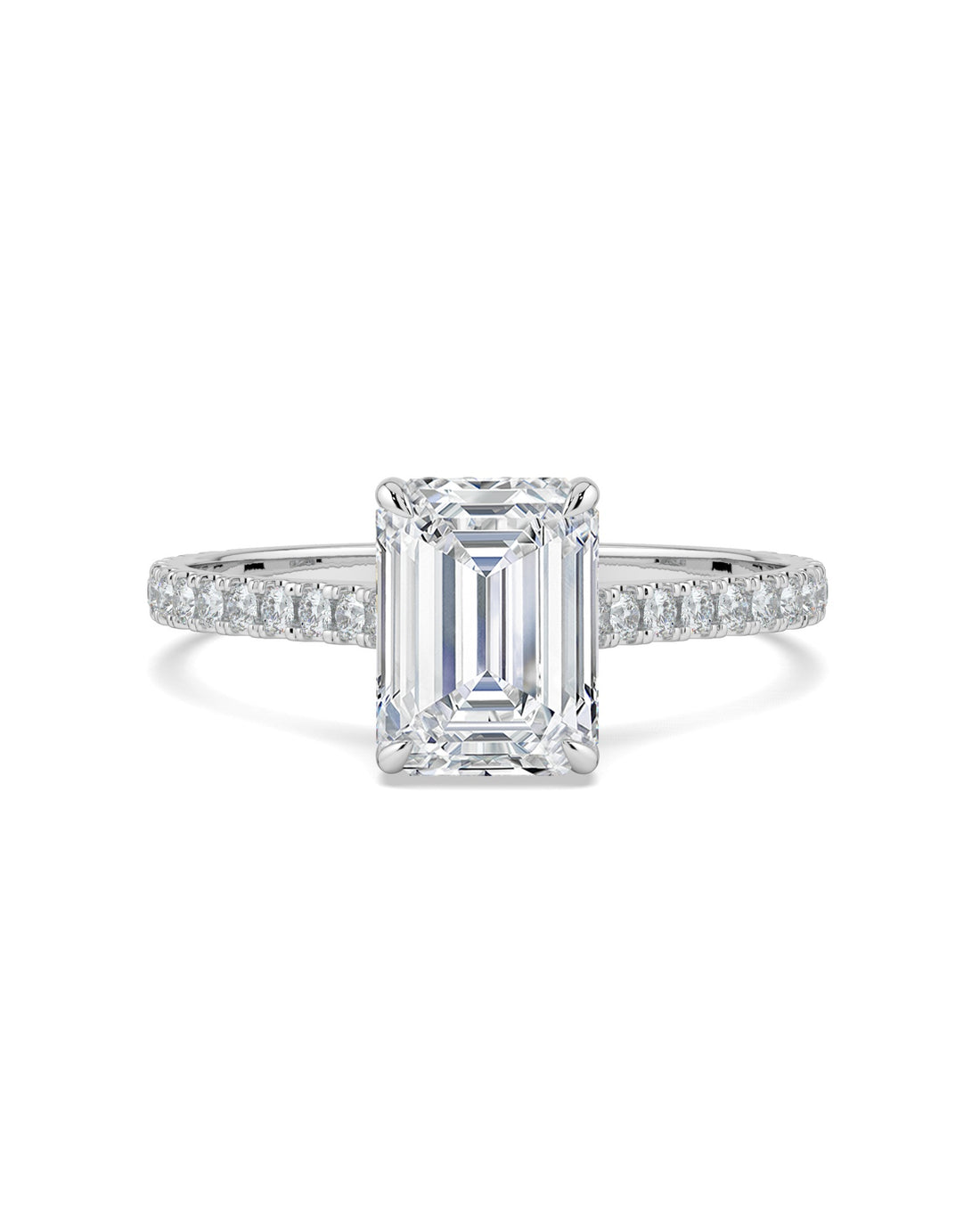 Hidden Halo Emerald-Cut Engagement Ring