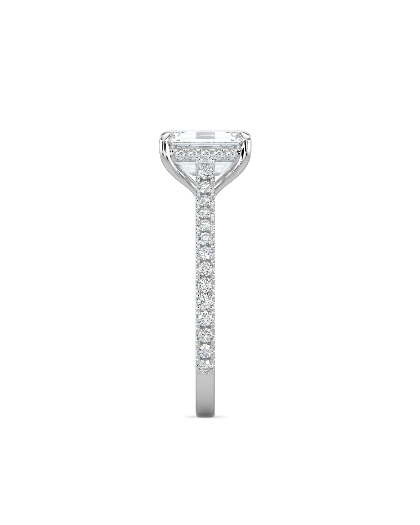 Hidden Halo Emerald-Cut Engagement Ring