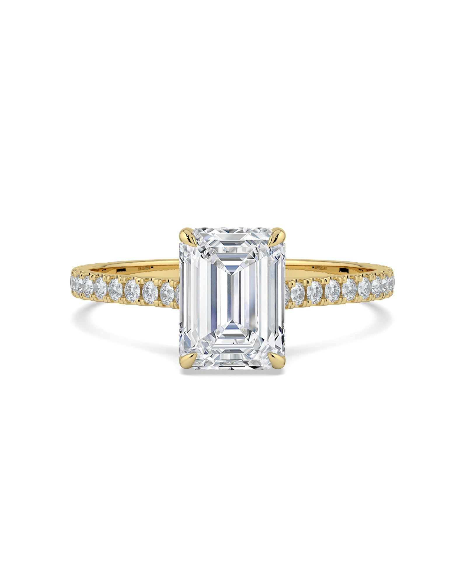Hidden Halo Emerald-Cut Engagement Ring