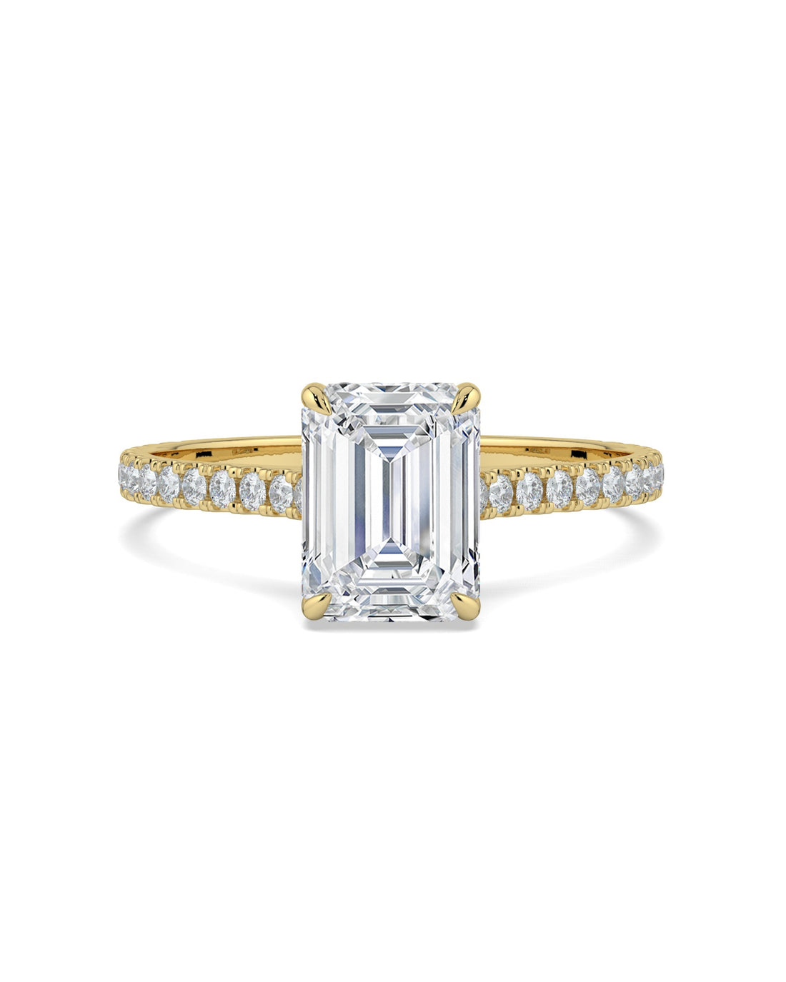 Hidden Halo Emerald-Cut Engagement Ring
