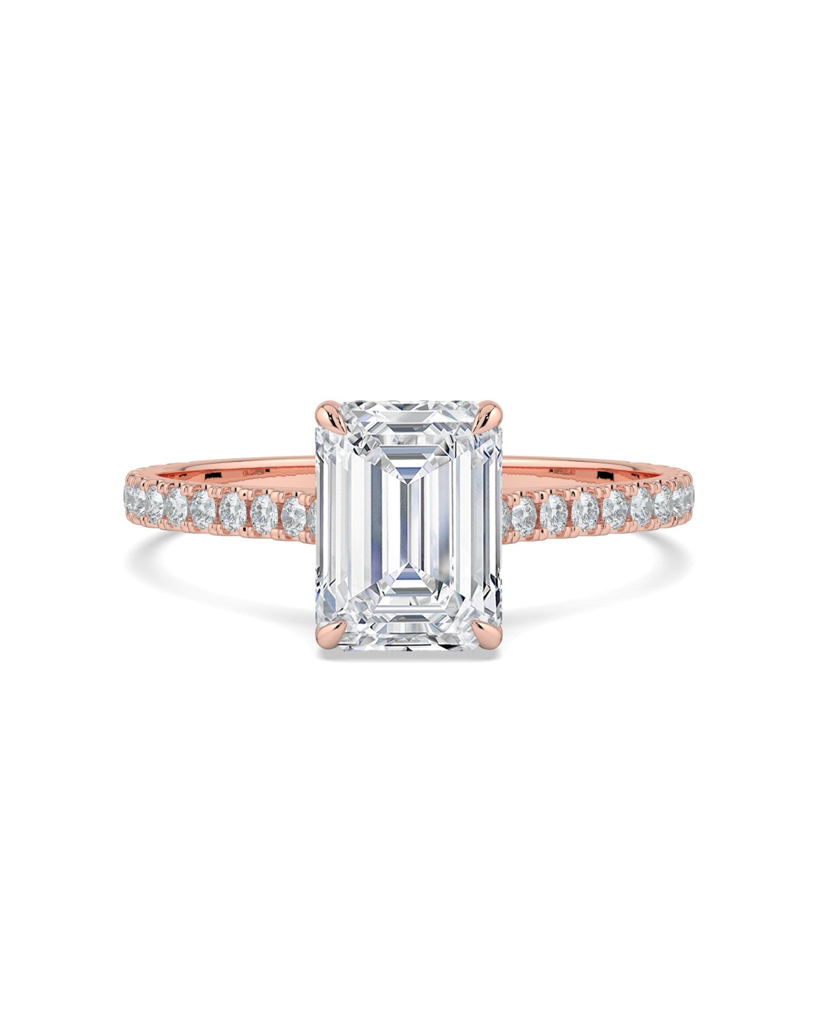 Hidden Halo Emerald-Cut Engagement Ring
