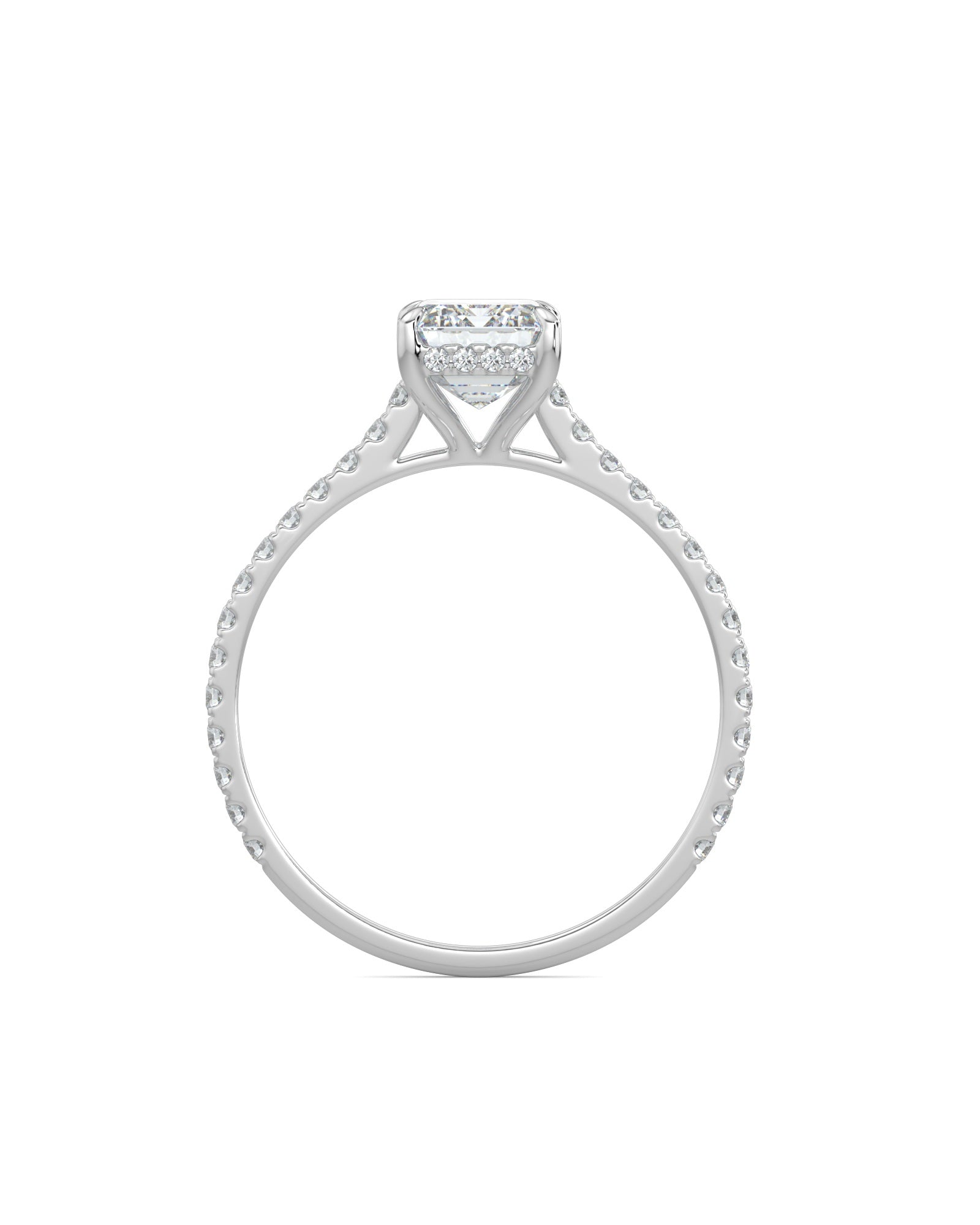 Hidden Halo Emerald-Cut Engagement Ring