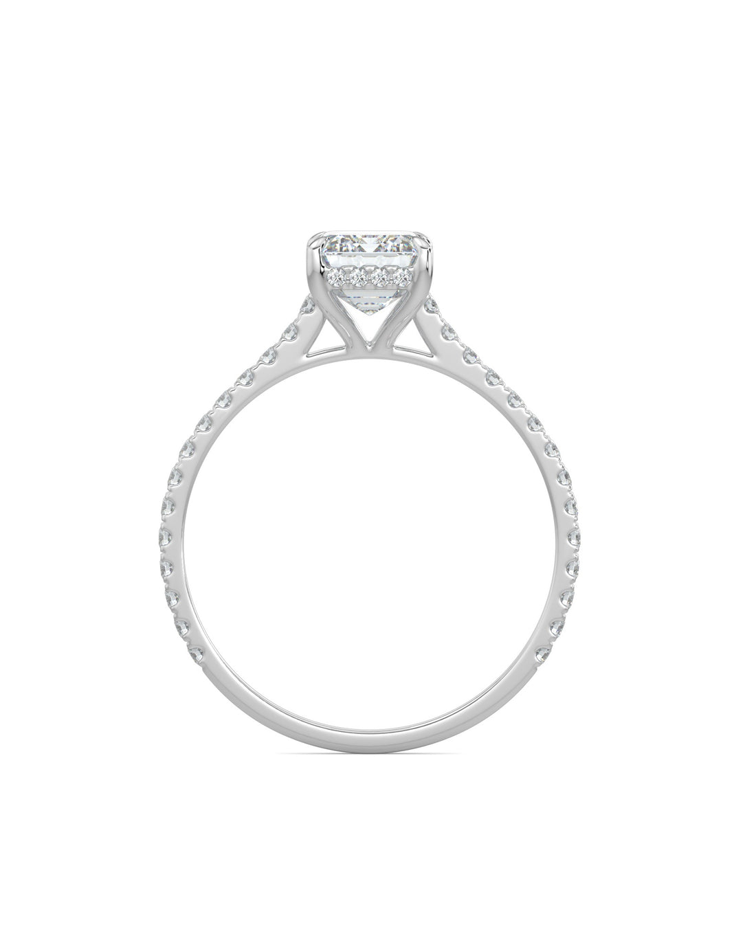 Hidden Halo Emerald-Cut Engagement Ring