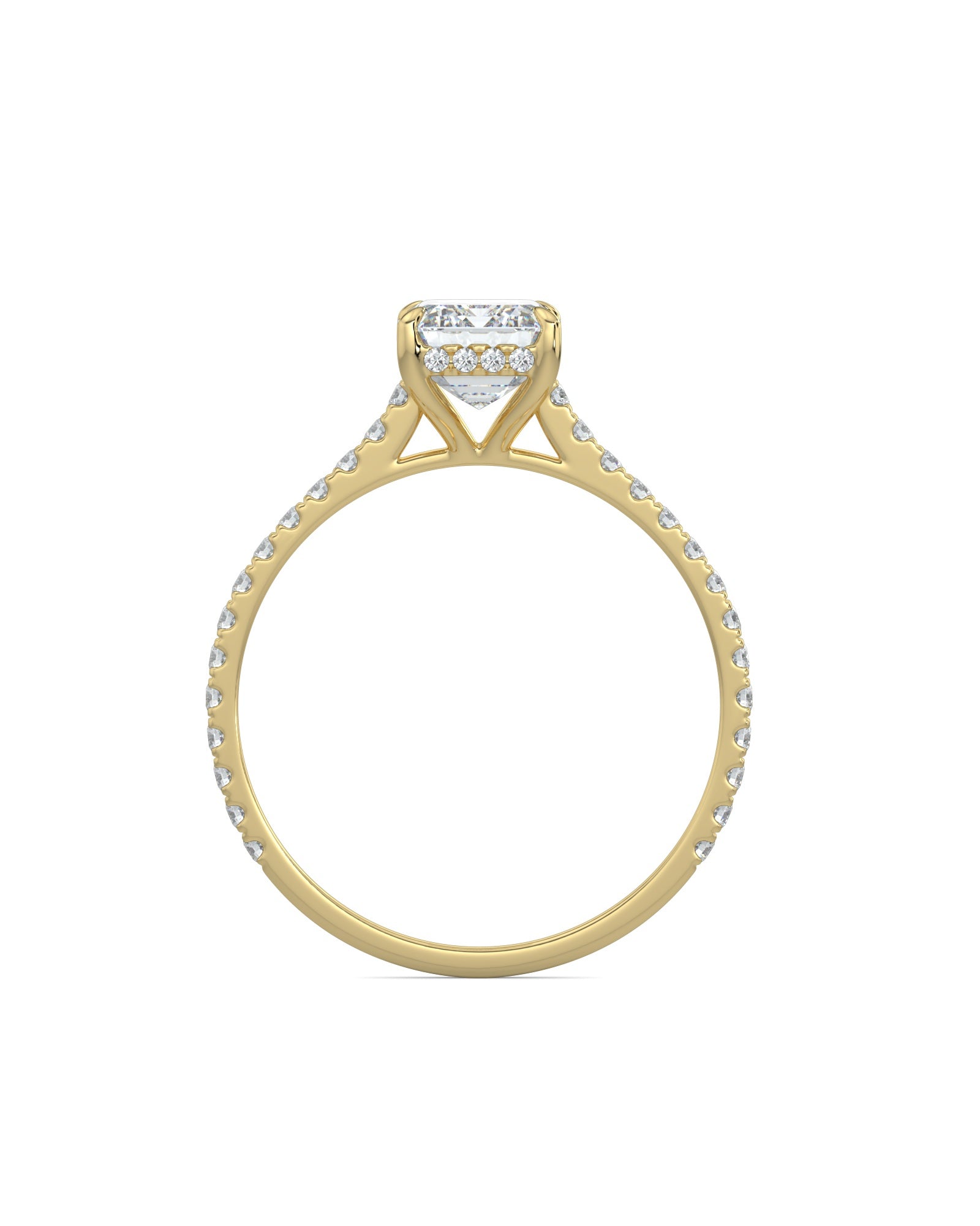 Hidden Halo Emerald-Cut Engagement Ring