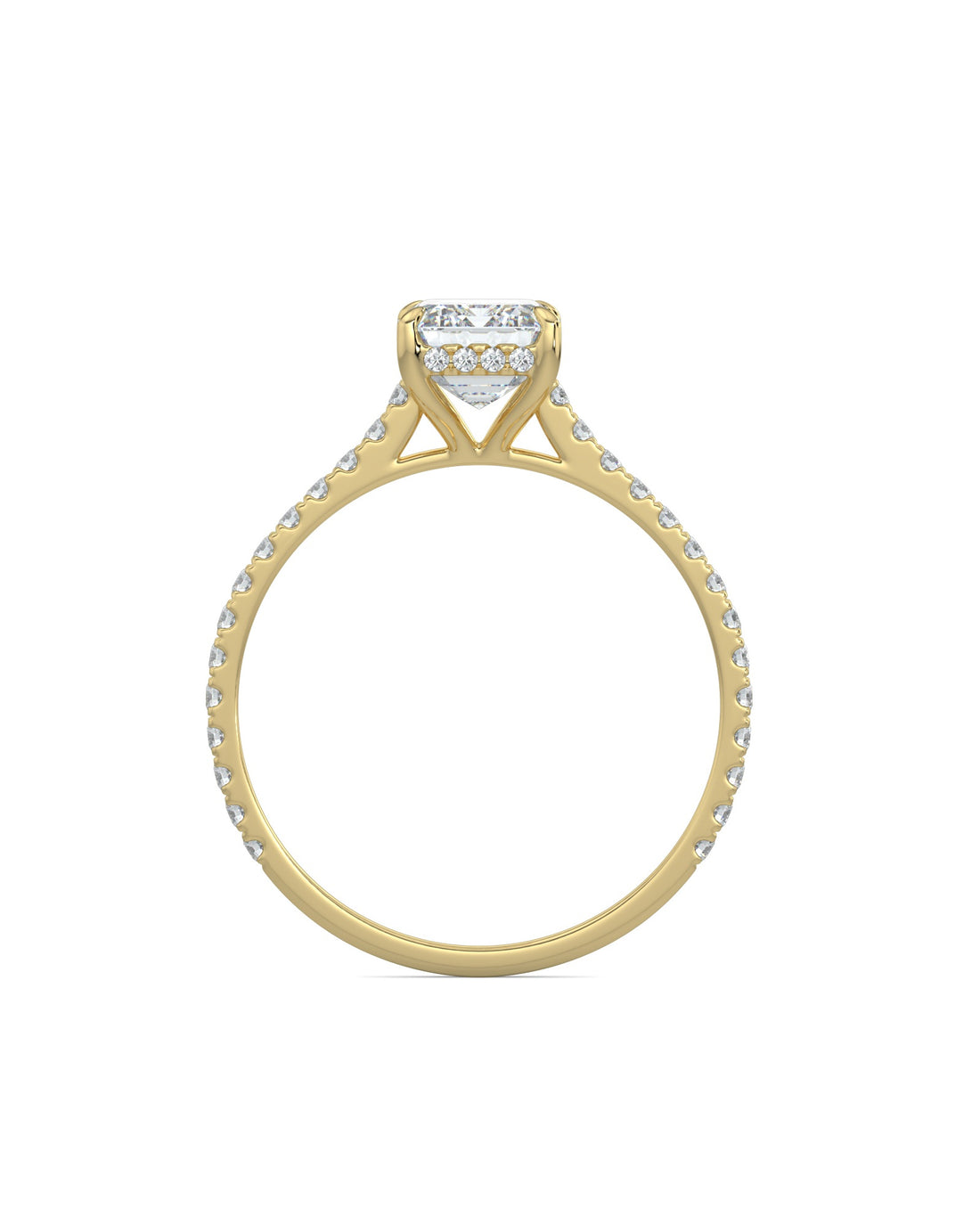 Hidden Halo Emerald-Cut Engagement Ring