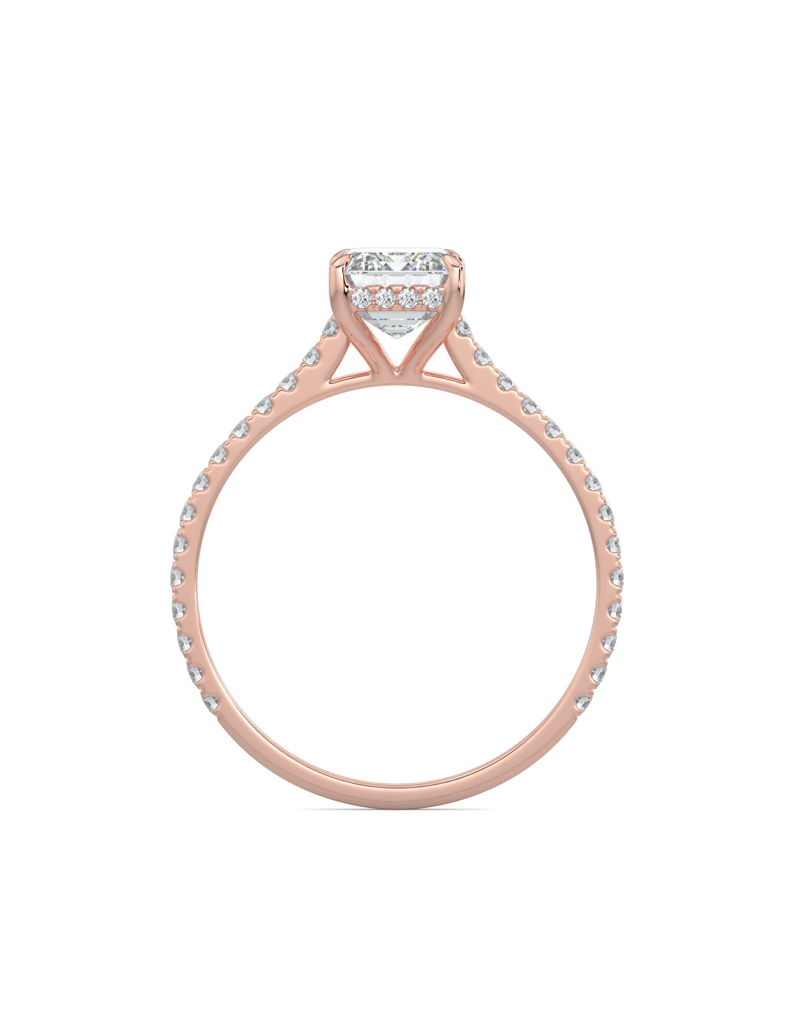 Hidden Halo Emerald-Cut Engagement Ring