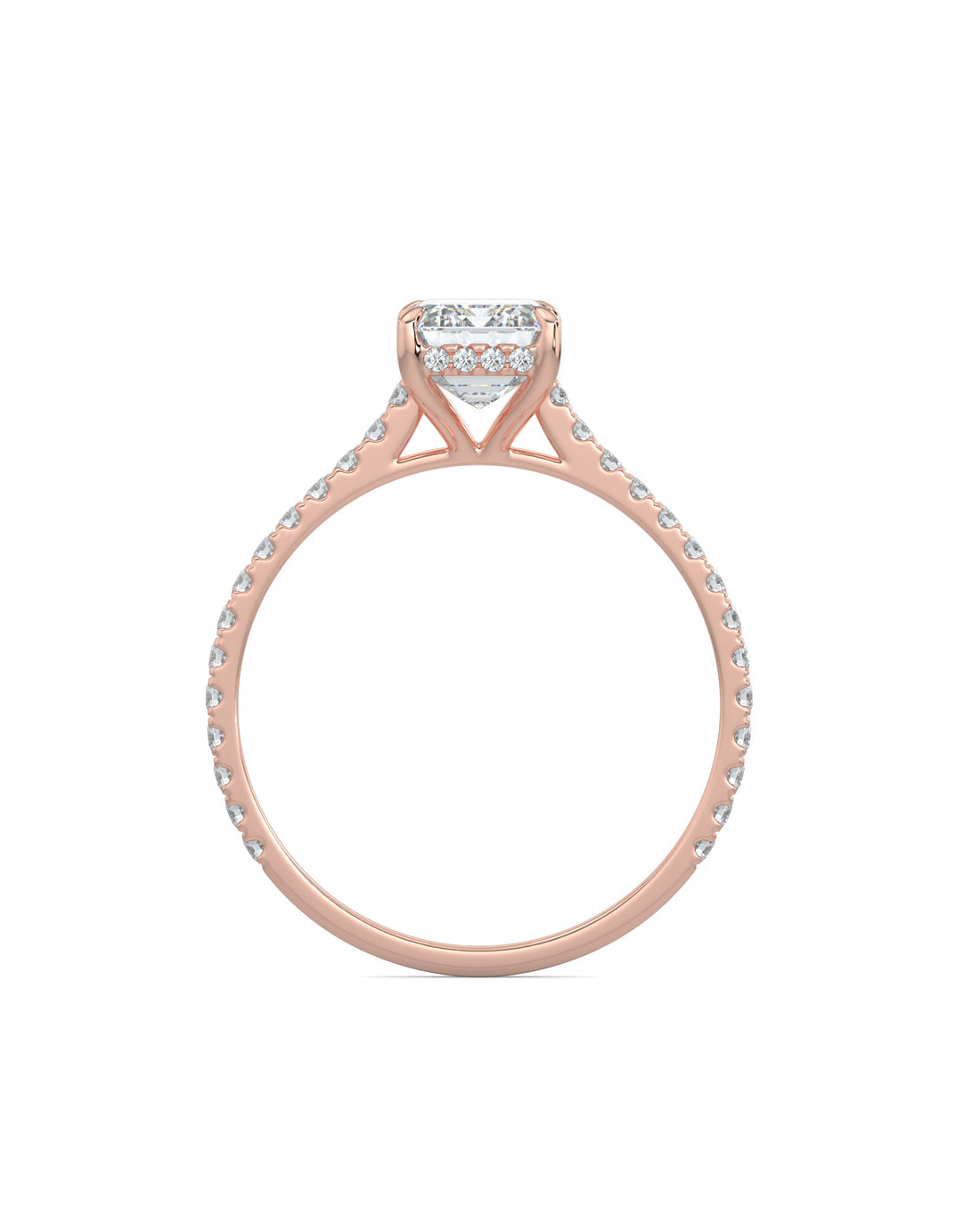 Hidden Halo Emerald-Cut Engagement Ring
